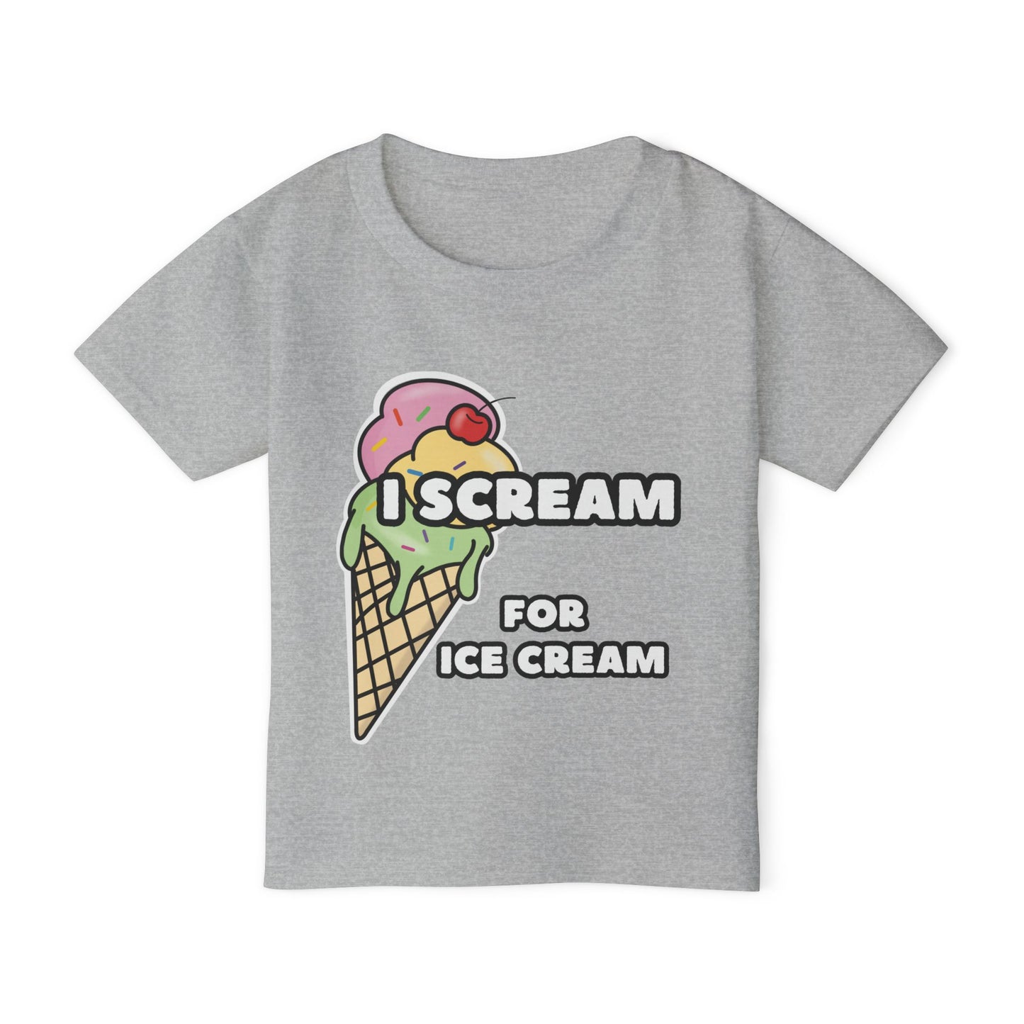 Cute Toddler T-Shirt - I Scream for Ice Cream, Summer Tee for Kids, Birthday Gift, Fun Humorous Shirt, Toddler Apparel