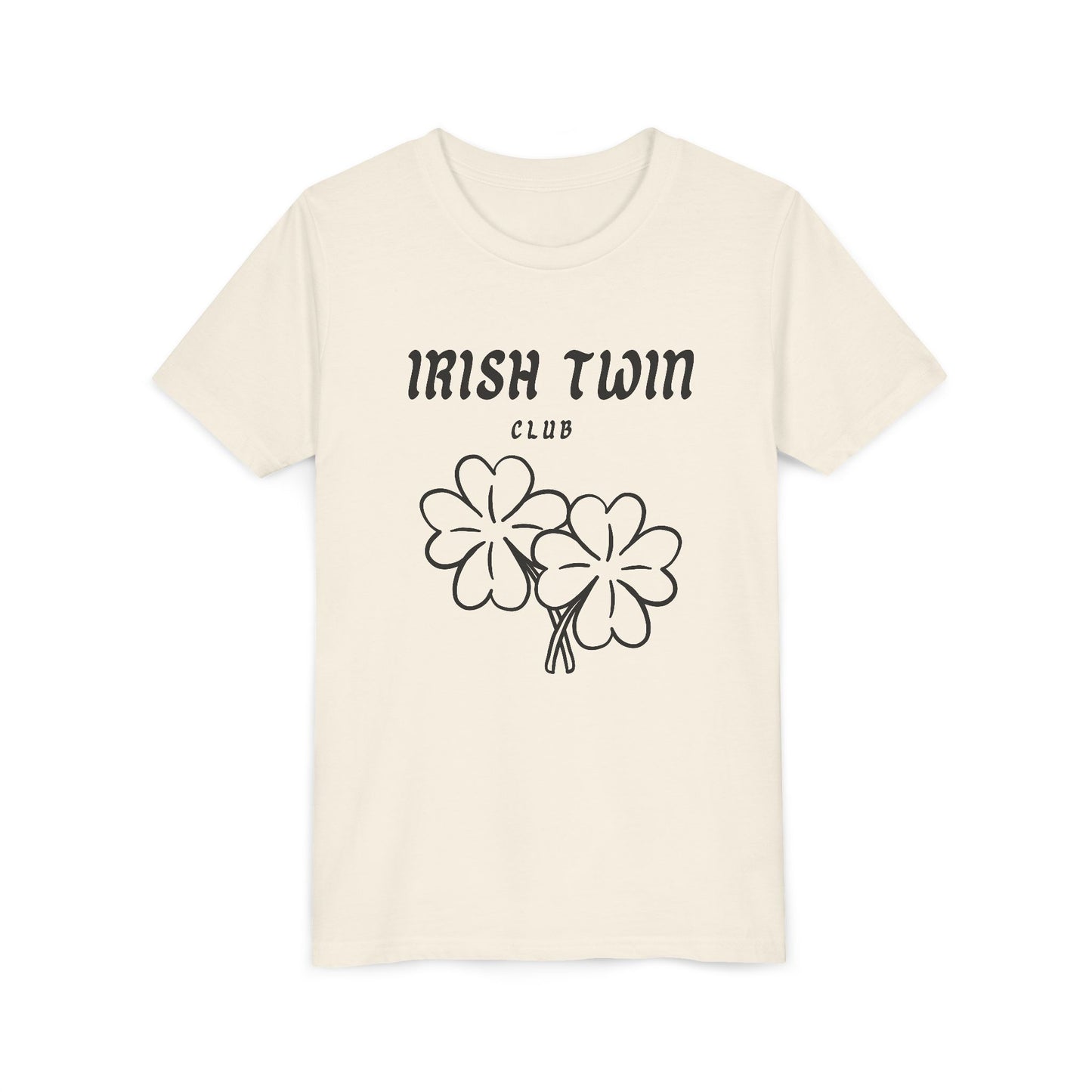 Youth Tee - "Irish Twin Club" Shamrock Graphic for St. Patrick's Day
