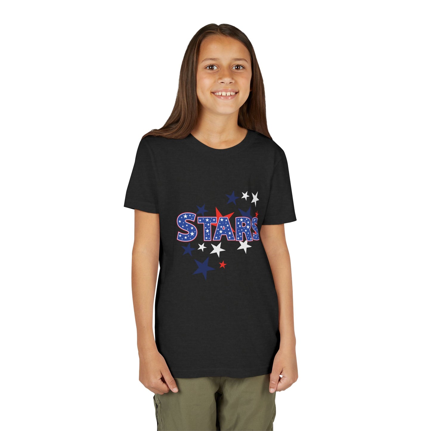 4th July -Youth Stars Tee - Patriotic Red White Blue Kids Shirt