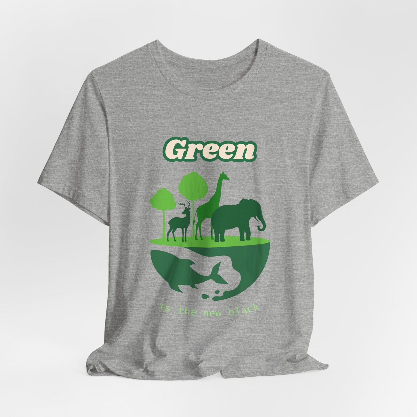 Green Mens Wildlife Conservation T-Shirt — "Green is the New Black" Eco Tee