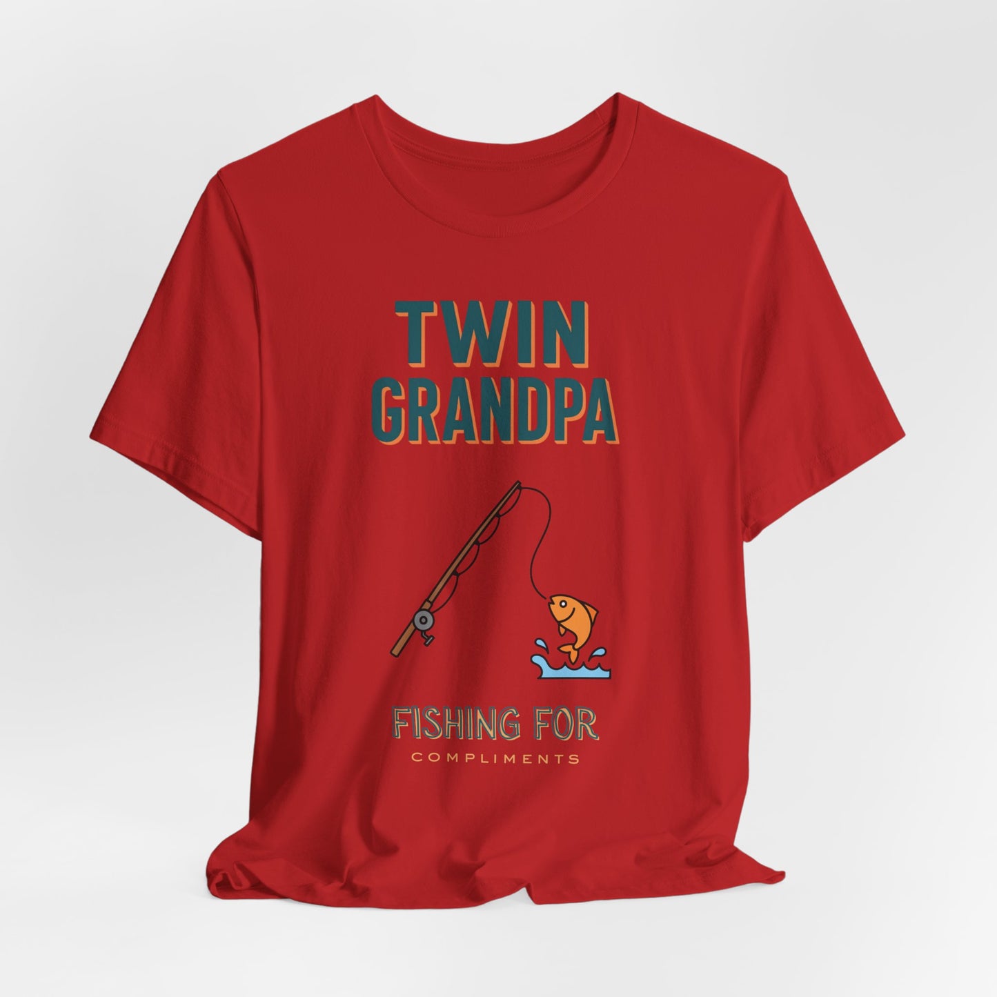 Twin Grandpa Fishing Tee — "Fishing For compliments" Grandfather Gift