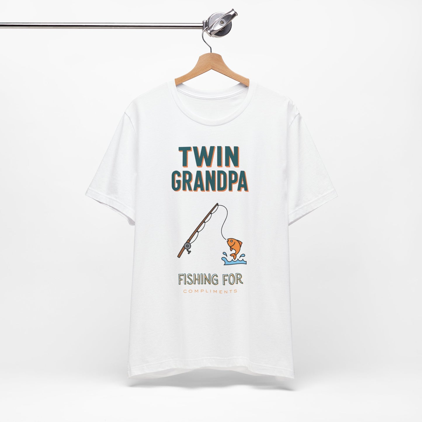 Twin Grandpa Fishing Tee — "Fishing For compliments" Grandfather Gift