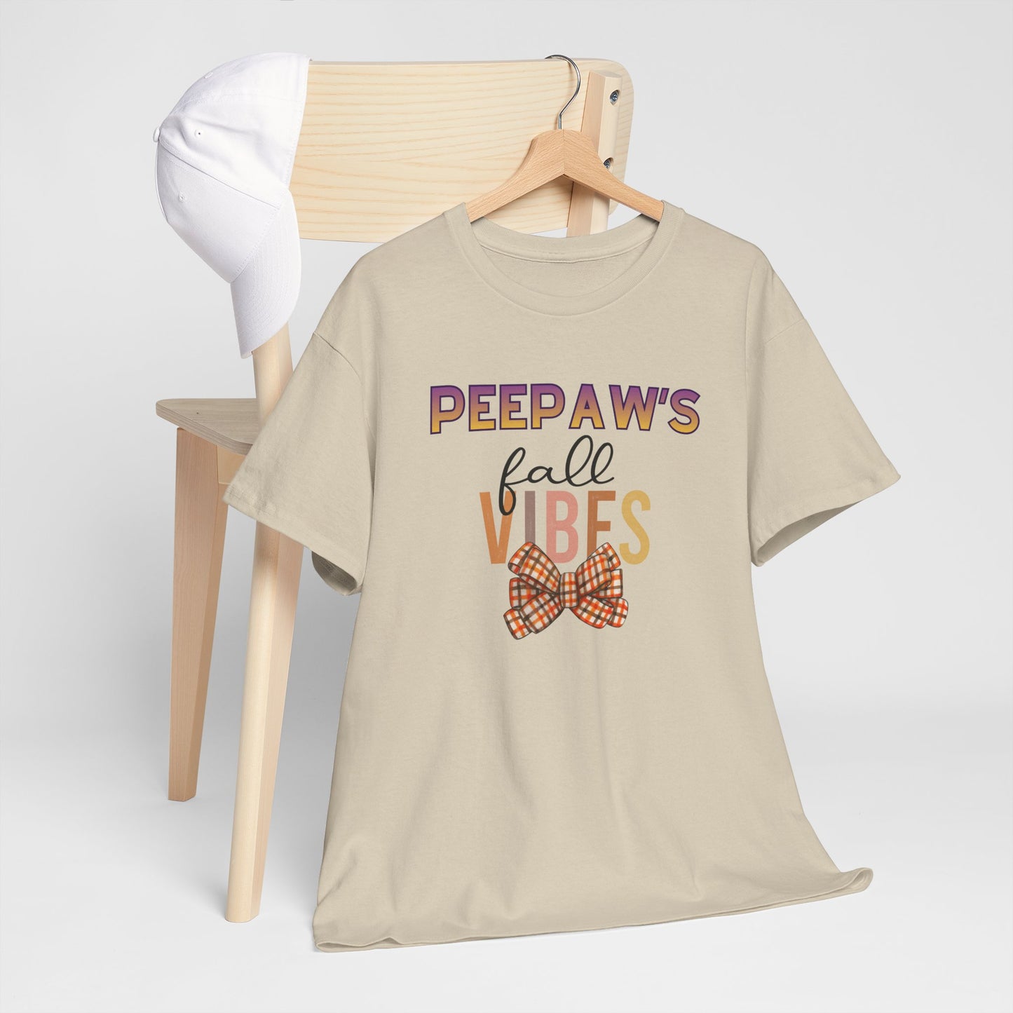 Pepaw's Fall Vibes T-Shirt — Grandpa Autumn Plaid Bow Tee