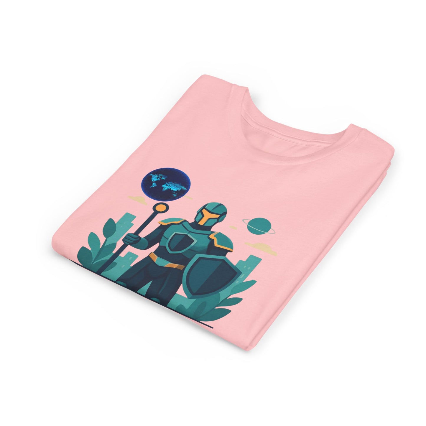 Youth Tee — "Future World Protector" Space Knight Graphic Shirt