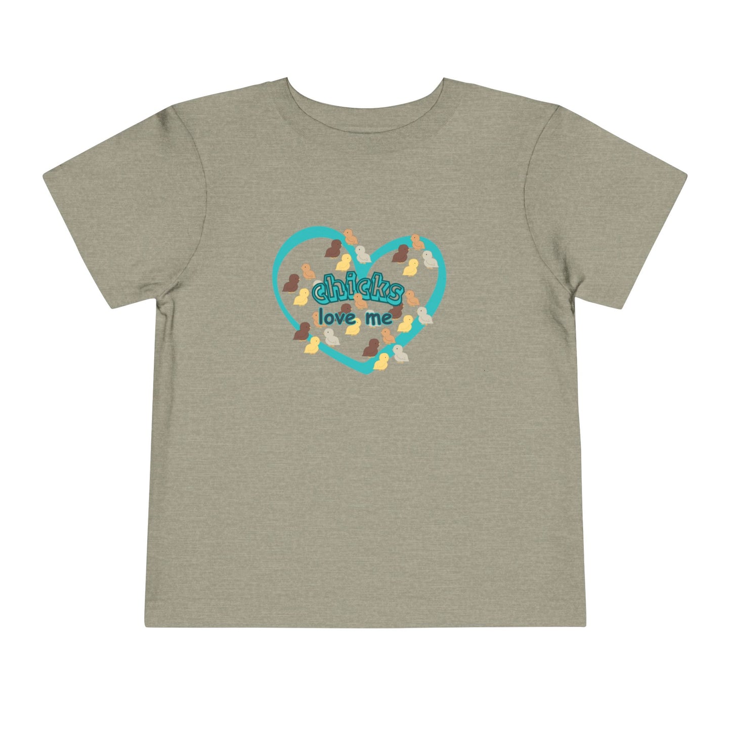 Toddler Easter Tee — "Chicks Love Me" Joke Heart Chick Pattern Shirt for boys