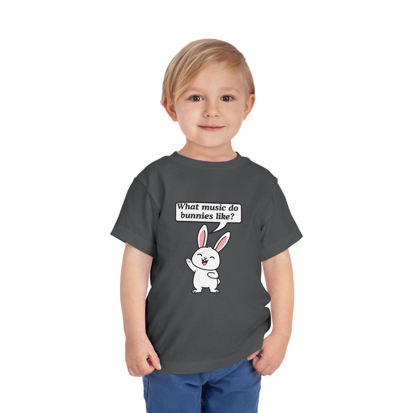 Twin Toddler Tee — "What music do bunnies like?" Easter Joke Set