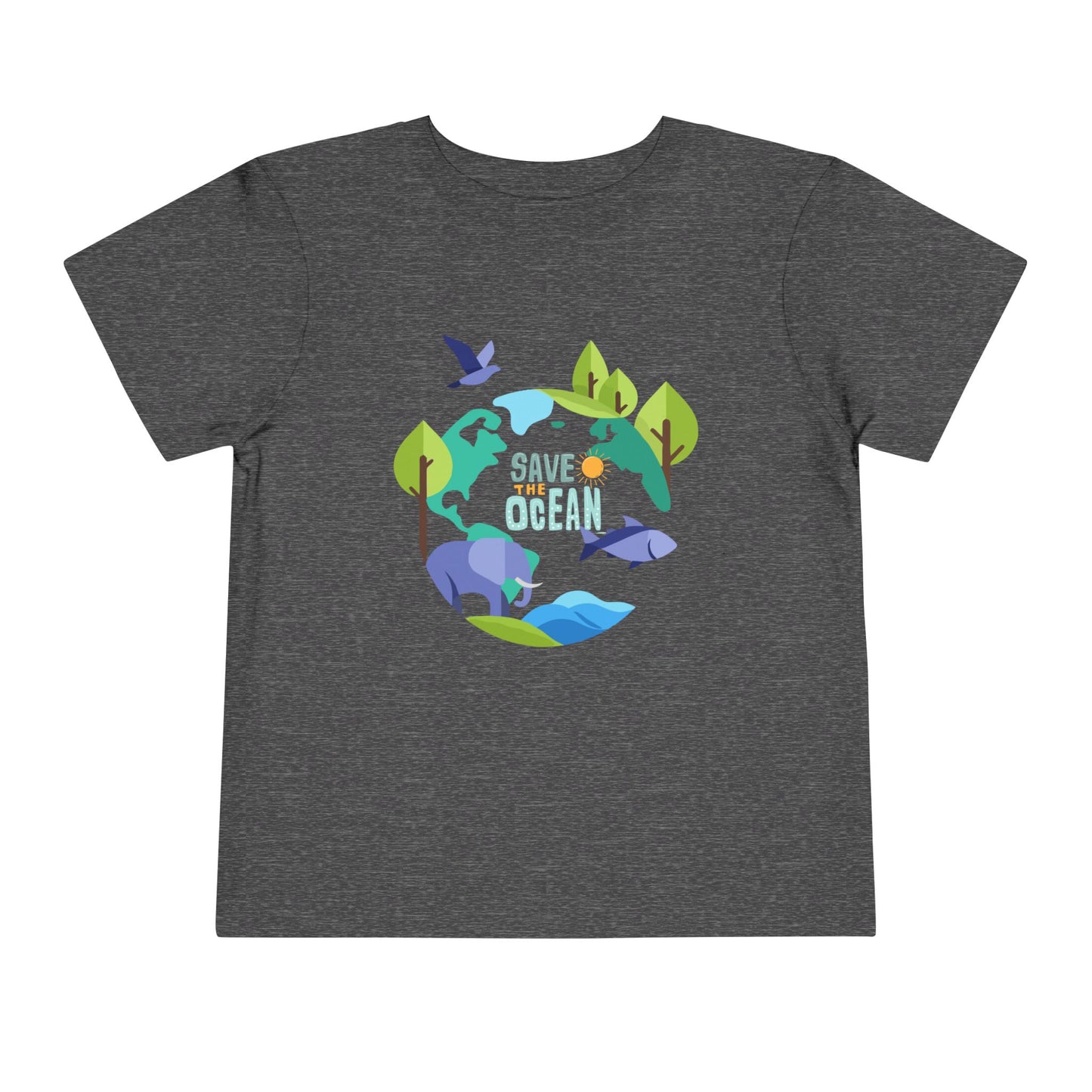 Toddler Tee - "Save the Ocean" Eco Wildlife Graphic