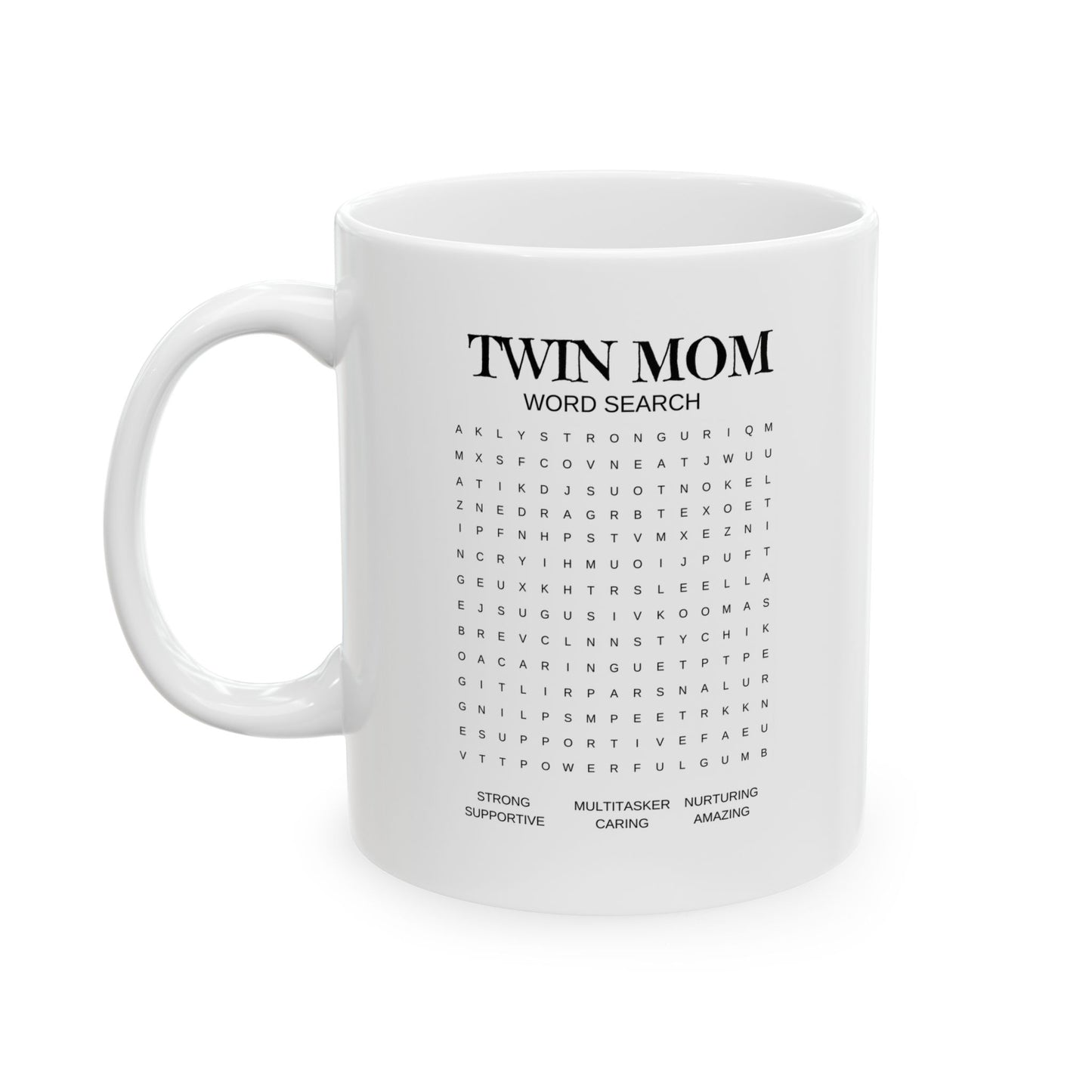 Twin Moms Word search Ceramic Mug