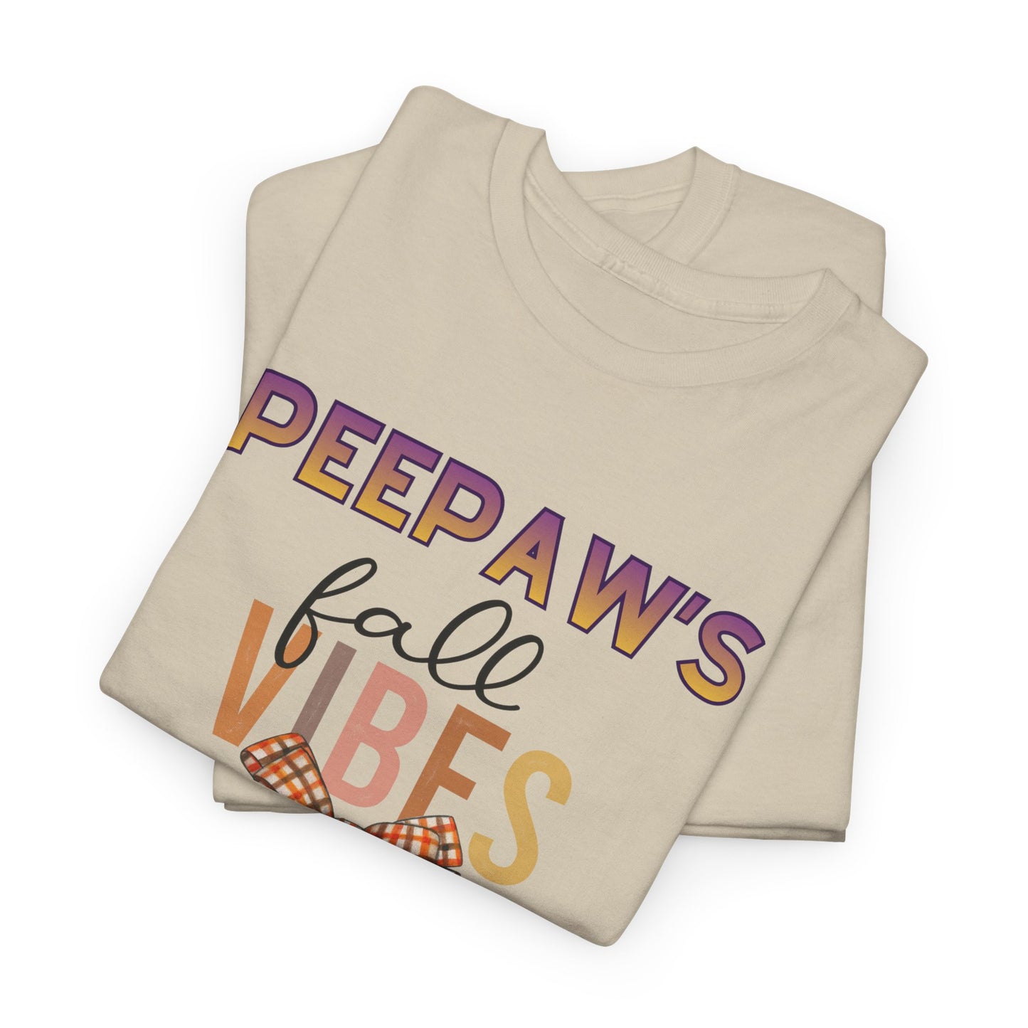 Pepaw's Fall Vibes T-Shirt — Grandpa Autumn Plaid Bow Tee