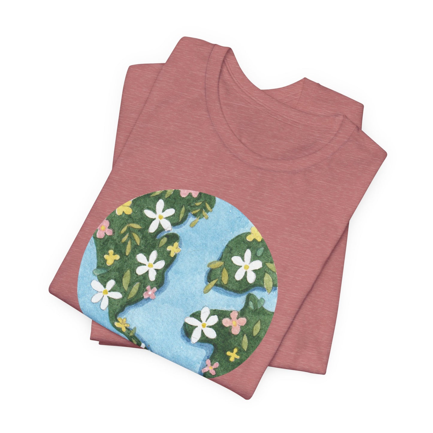Love The Earth Floral Globe Tee — Eco-Friendly Earth Day T-Shirt