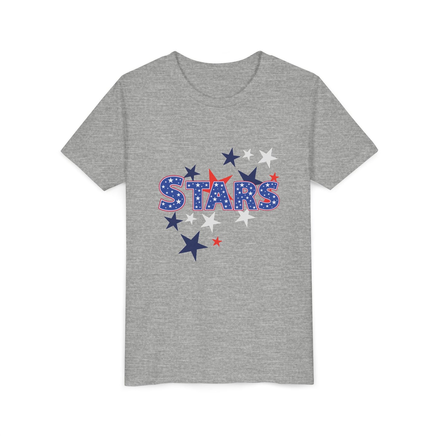 4th July -Youth Stars Tee - Patriotic Red White Blue Kids Shirt