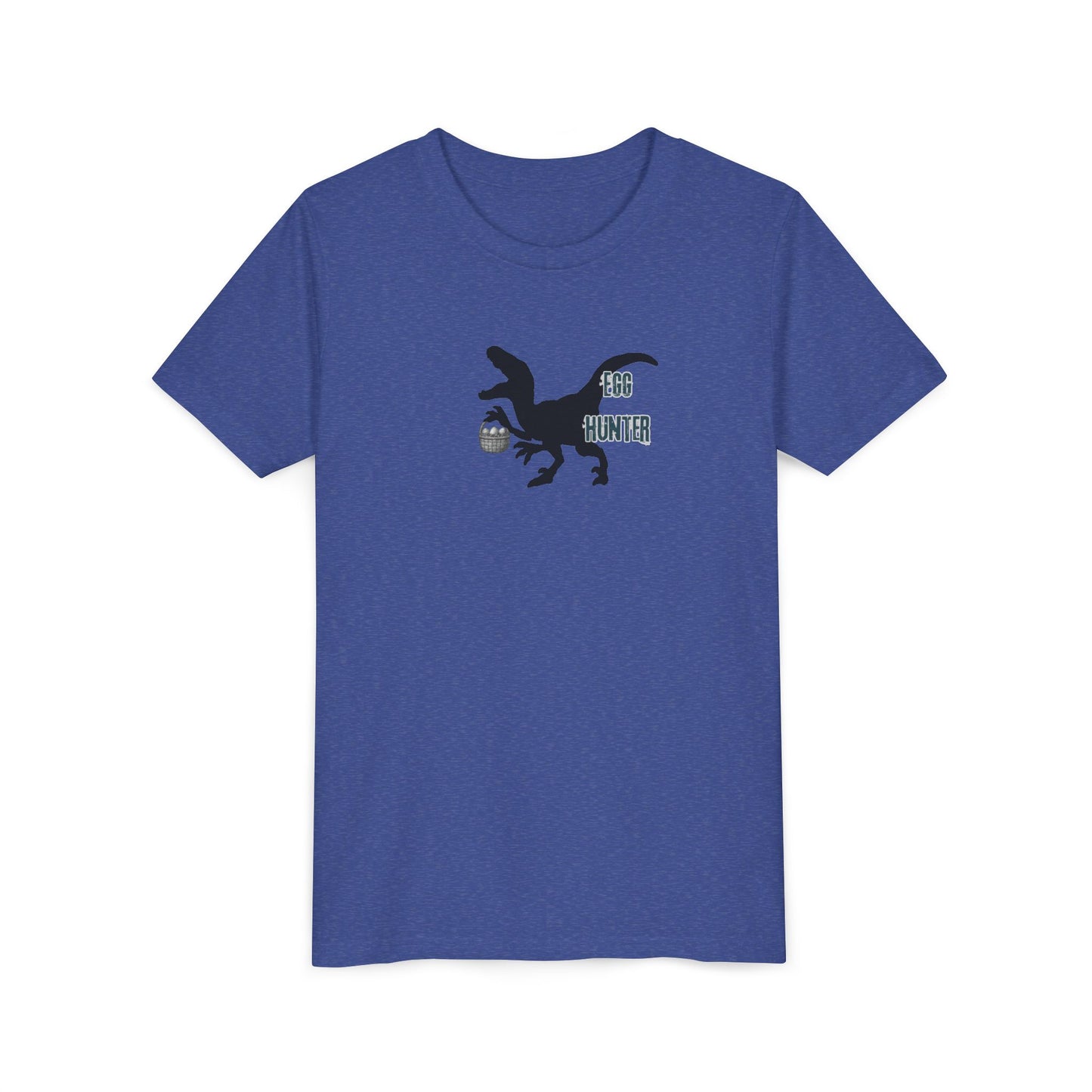 Kids T‑Shirt – 'Egg Hunter' Raptor Dinosaur Easter Tee