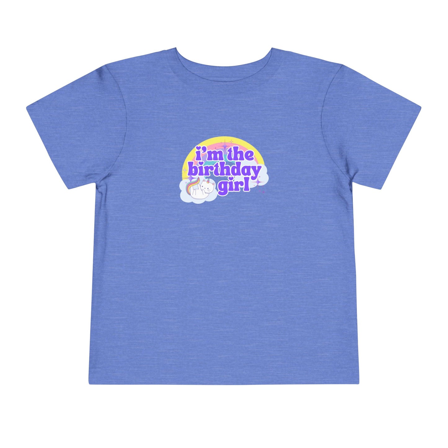 Birthday Girl Kids 2 to 5 years Tee — "I'm the Birthday Girl" Cat Unicorn Party Shirt