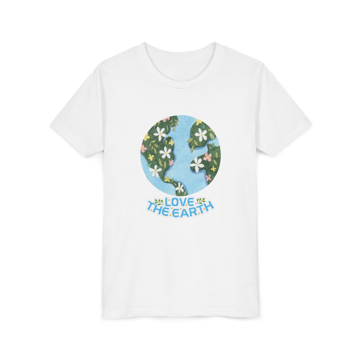 Youth Tee — Love the Earth- Floral Globe Eco Shirt
