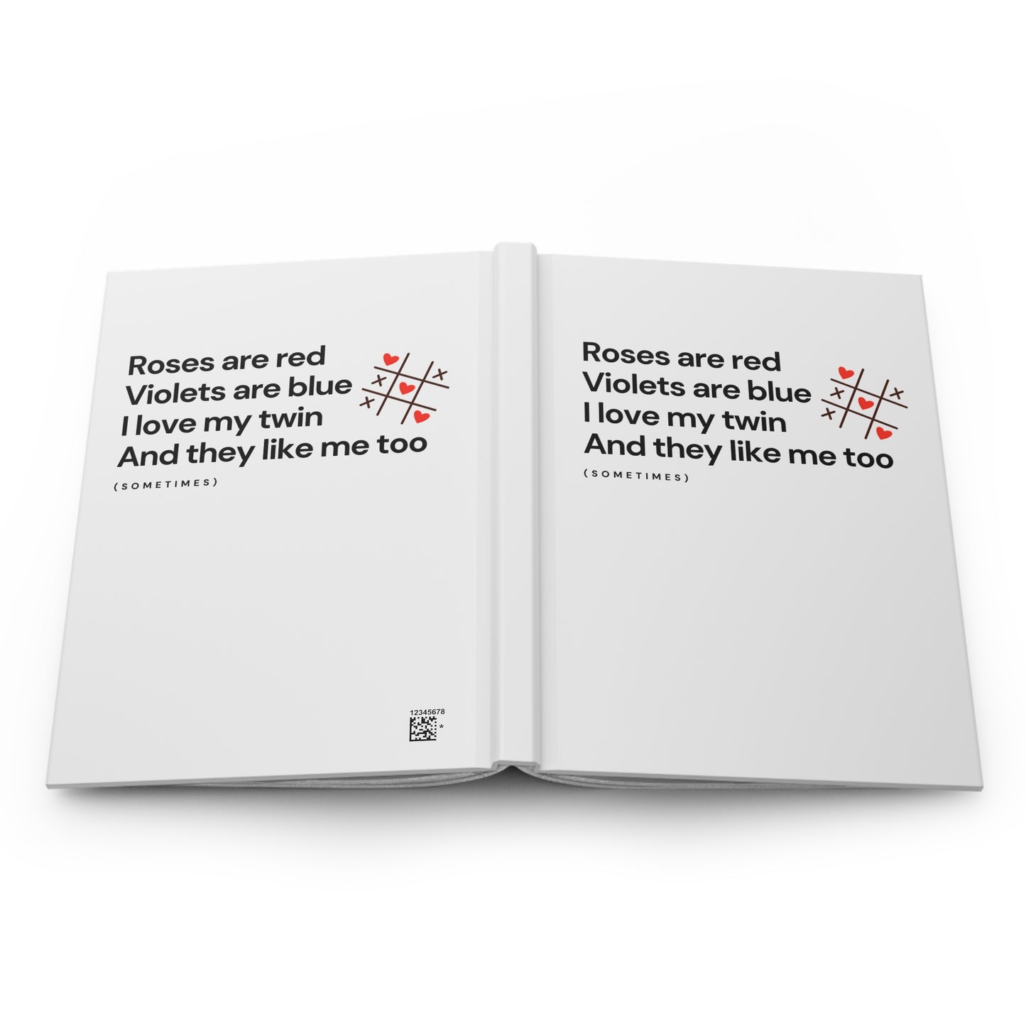 Hardcover Journal — "Roses are red, Violets are blue" Funny Twin Love Notebook