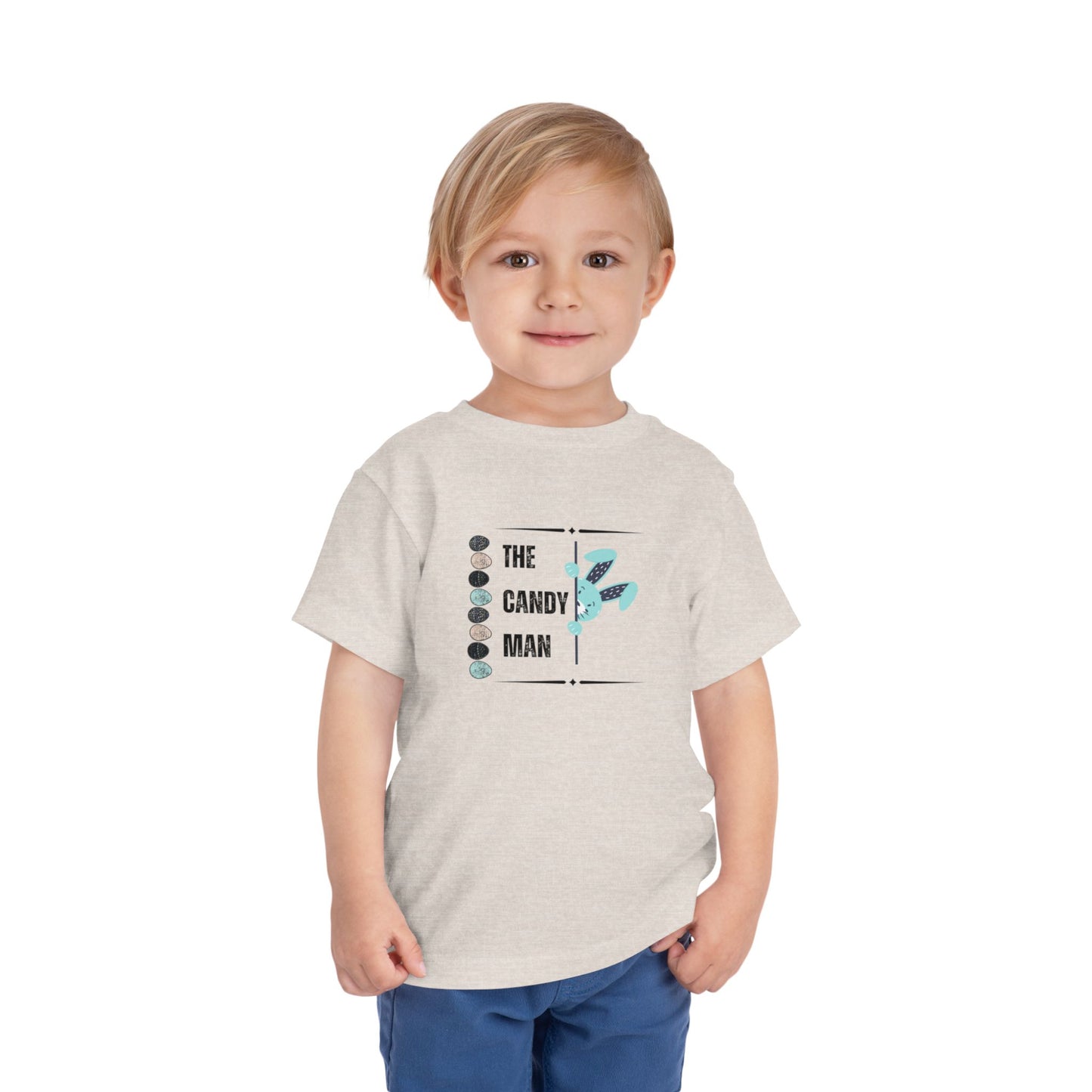 Toddler Tee — "The Candy Man" Cute Easter Bunny Candy Graphic Shirt