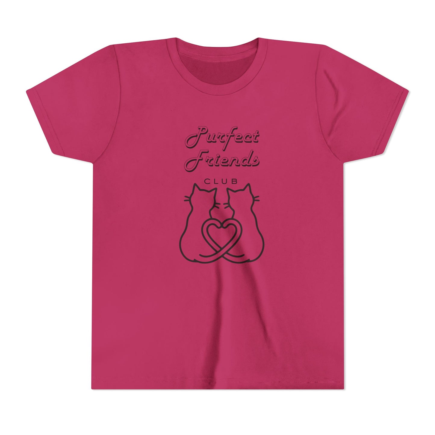 Youth Tee — "Purrfect Friends Club" Cat Graphic