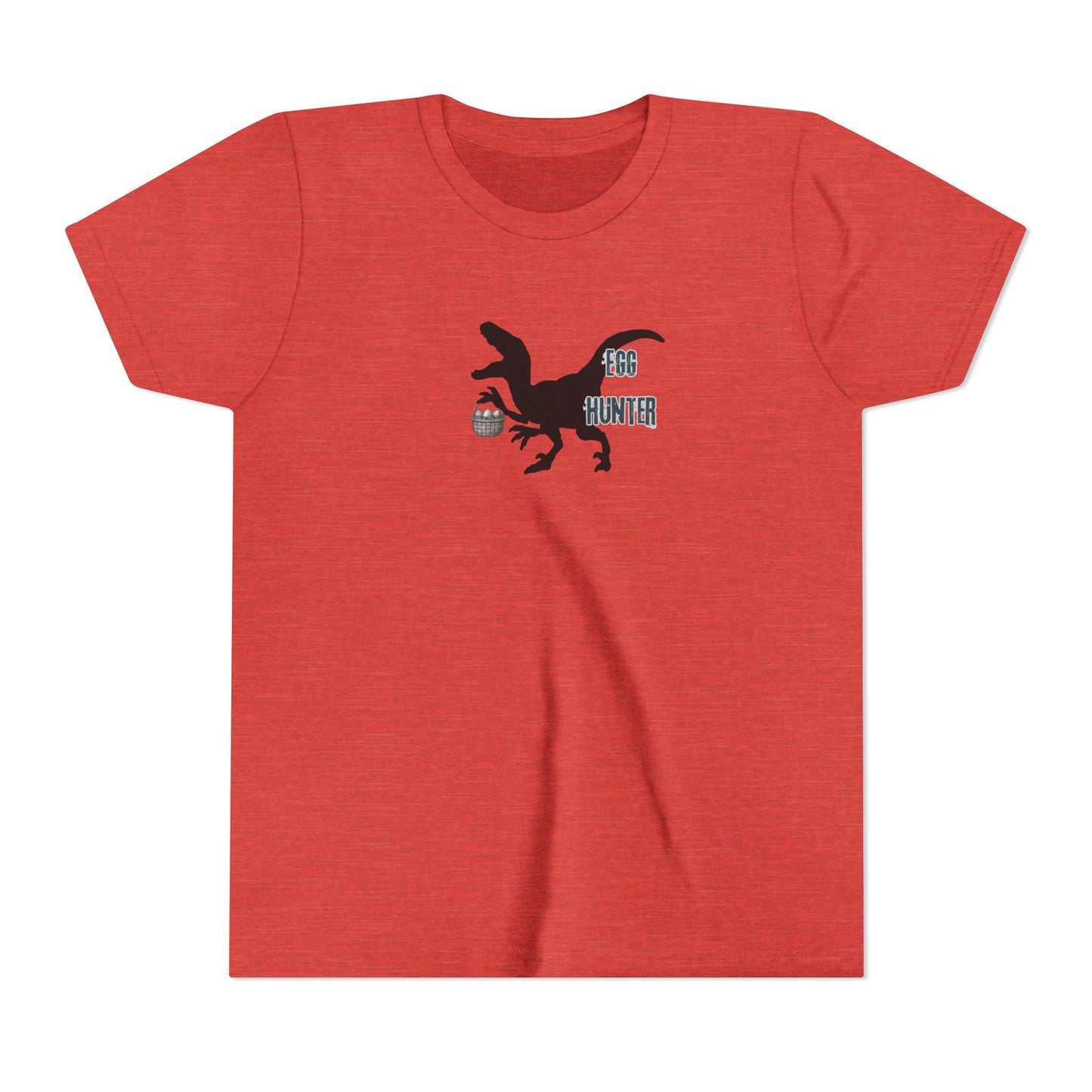 Kids T‑Shirt – 'Egg Hunter' Raptor Dinosaur Easter Tee