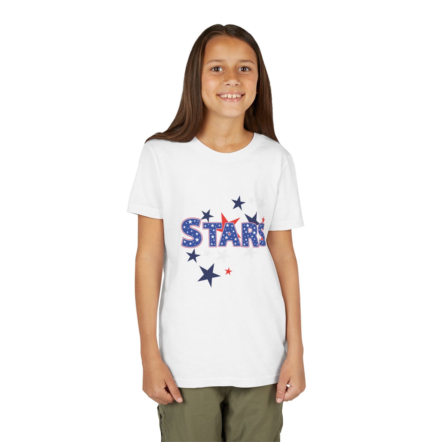 4th July -Youth Stars Tee - Patriotic Red White Blue Kids Shirt
