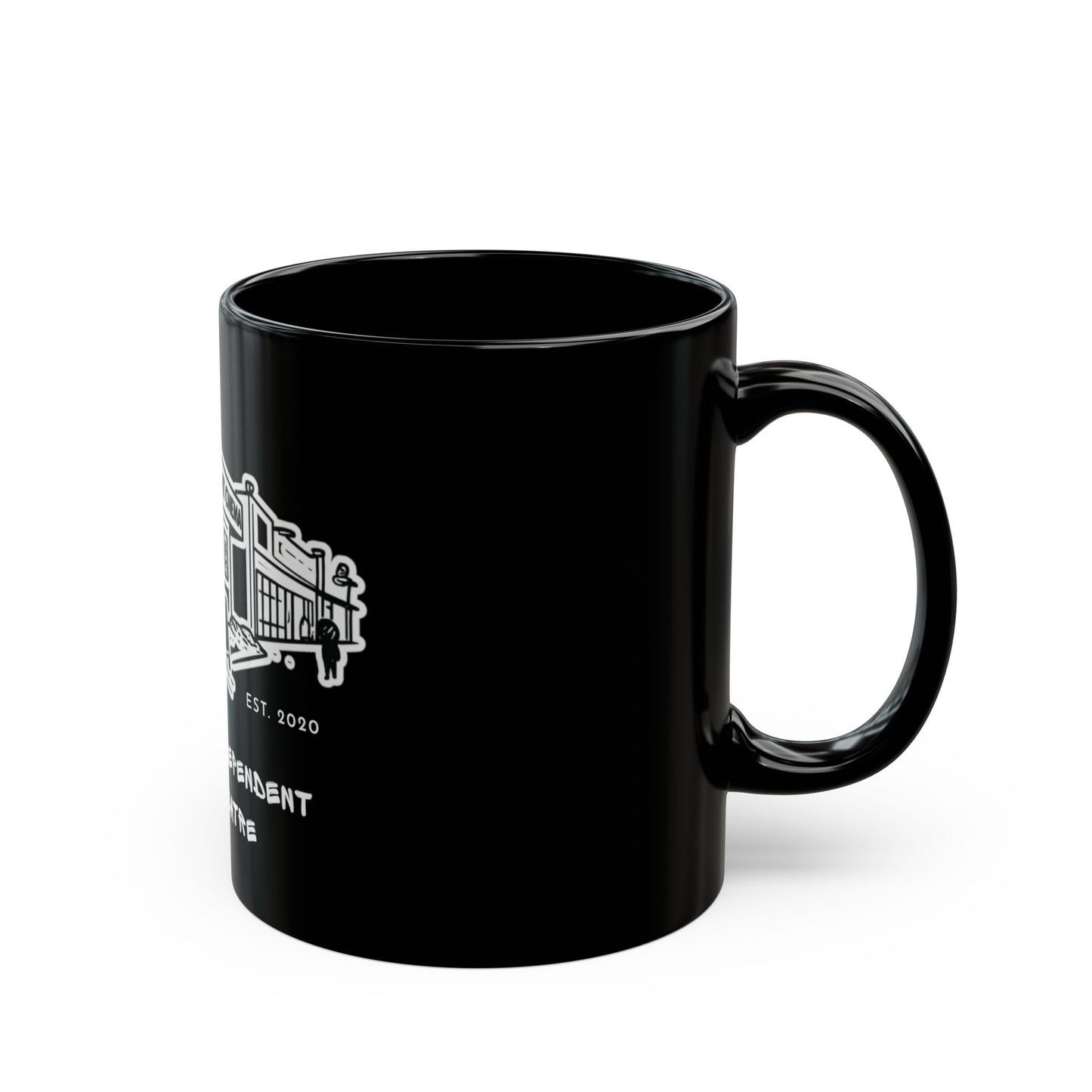 Cinema Mug — 'Green Light Cinema: Your Local Independent Movie Theatre' Black Coffee Cup (11oz & 15oz)