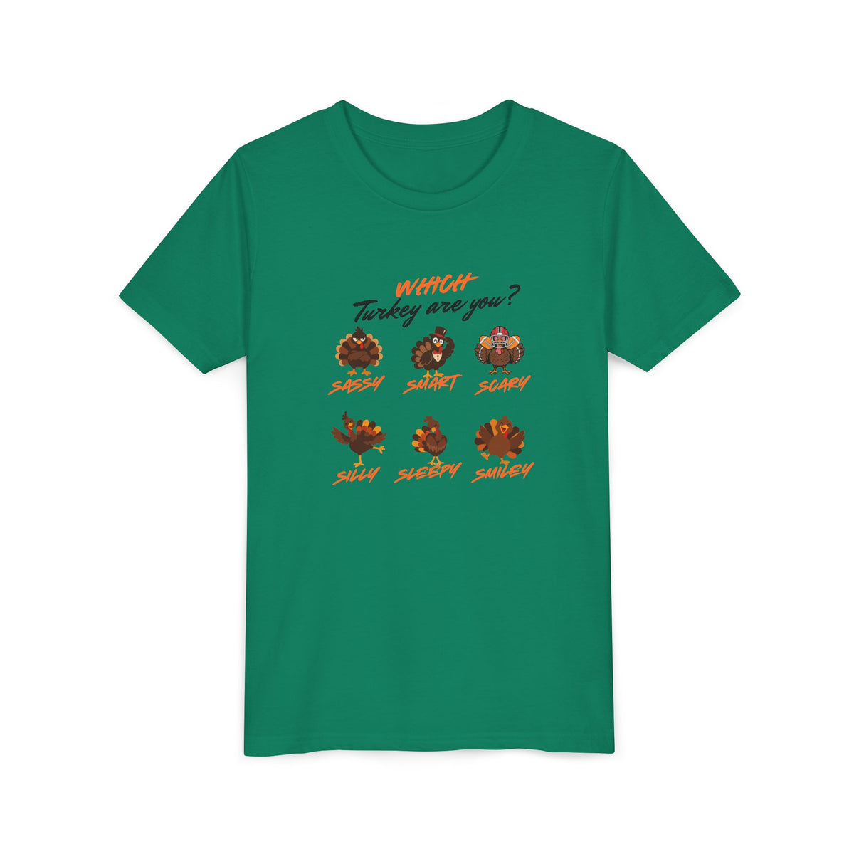 Which Turkey are you? Youth Thanksgiving Short Sleeve Shirt