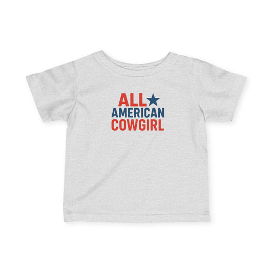 Infant Tee — "All American Cowgirl" Patriotic Baby Top
