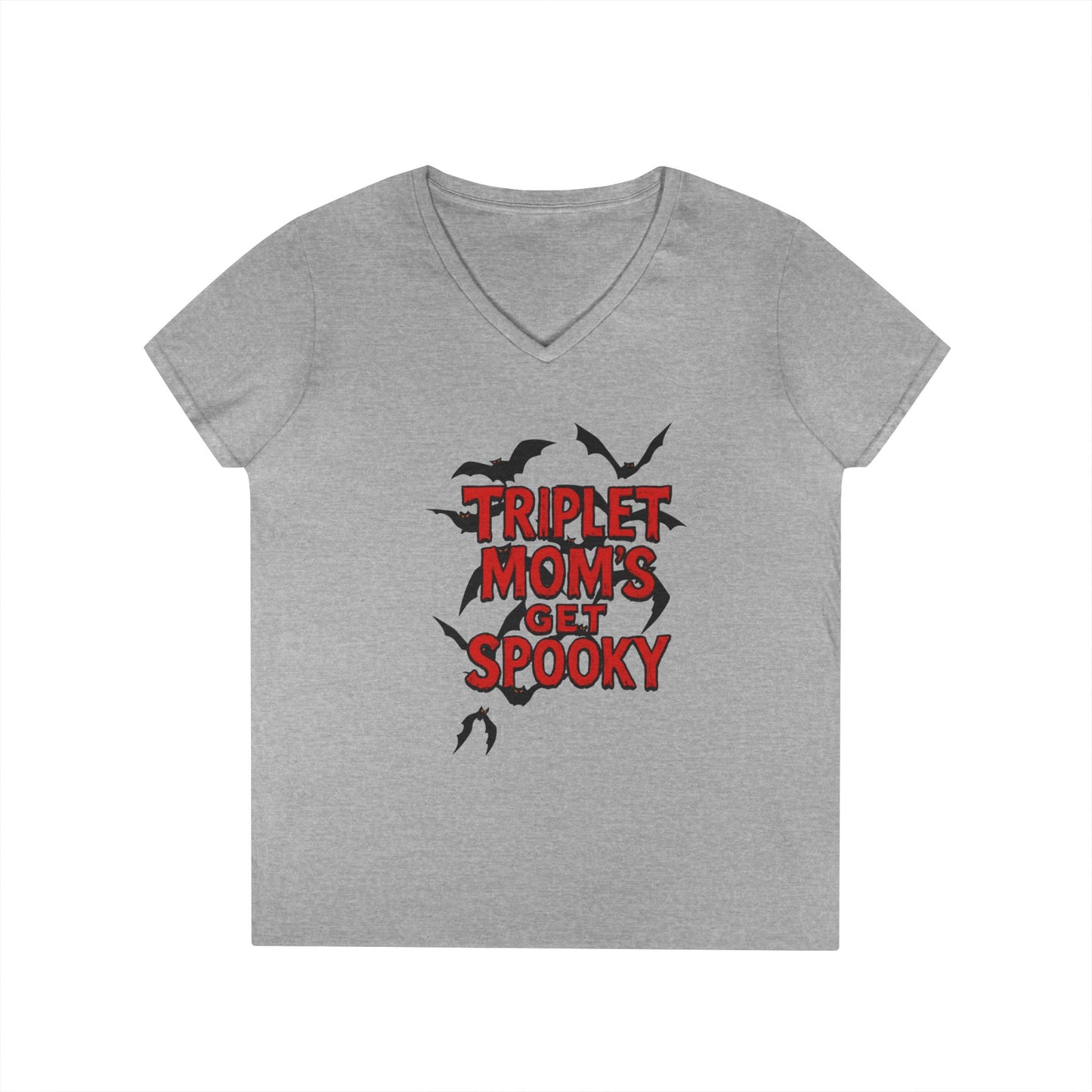 Triplet Moms Get Spooky V-Neck T-Shirt