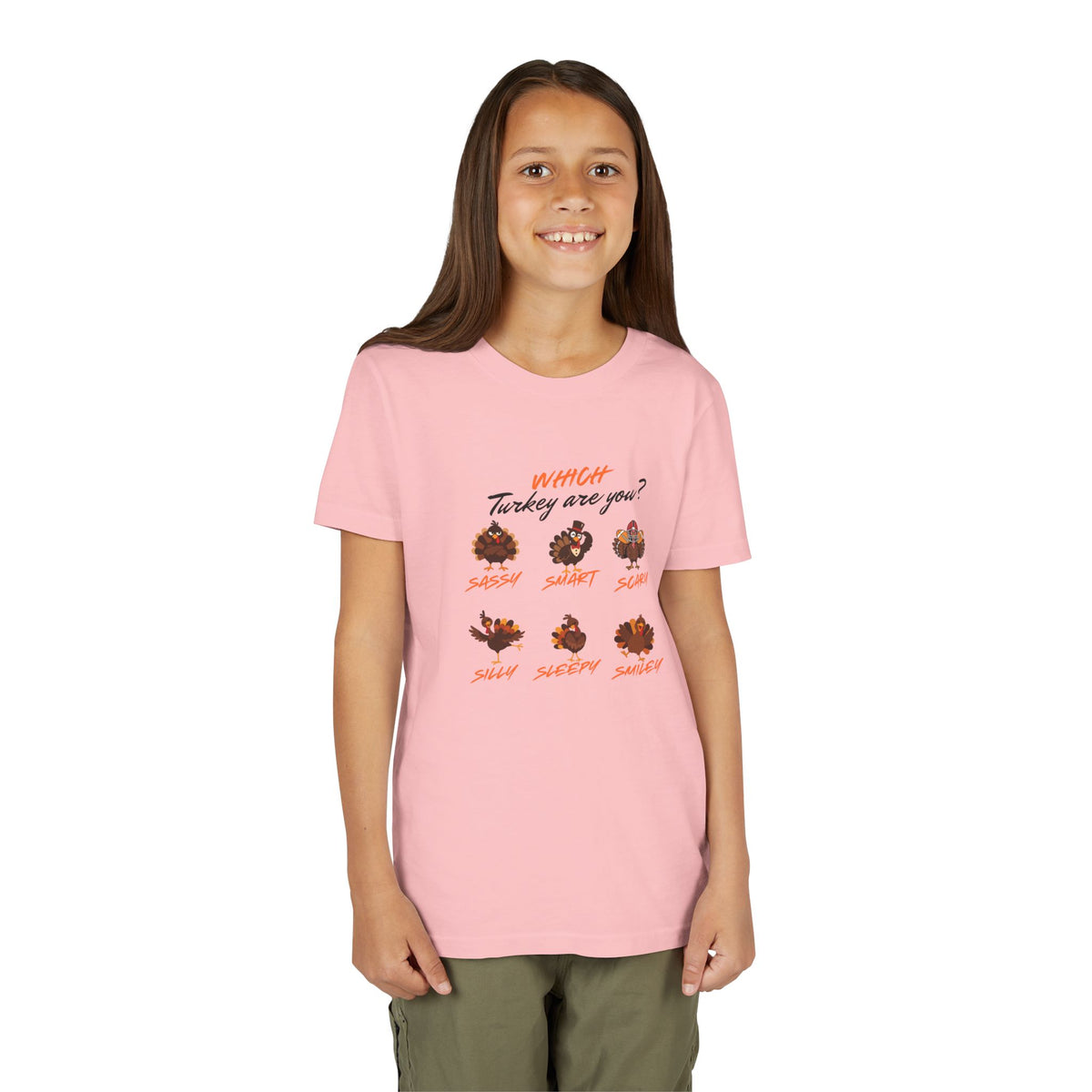 Which Turkey are you? Youth Thanksgiving Short Sleeve Shirt