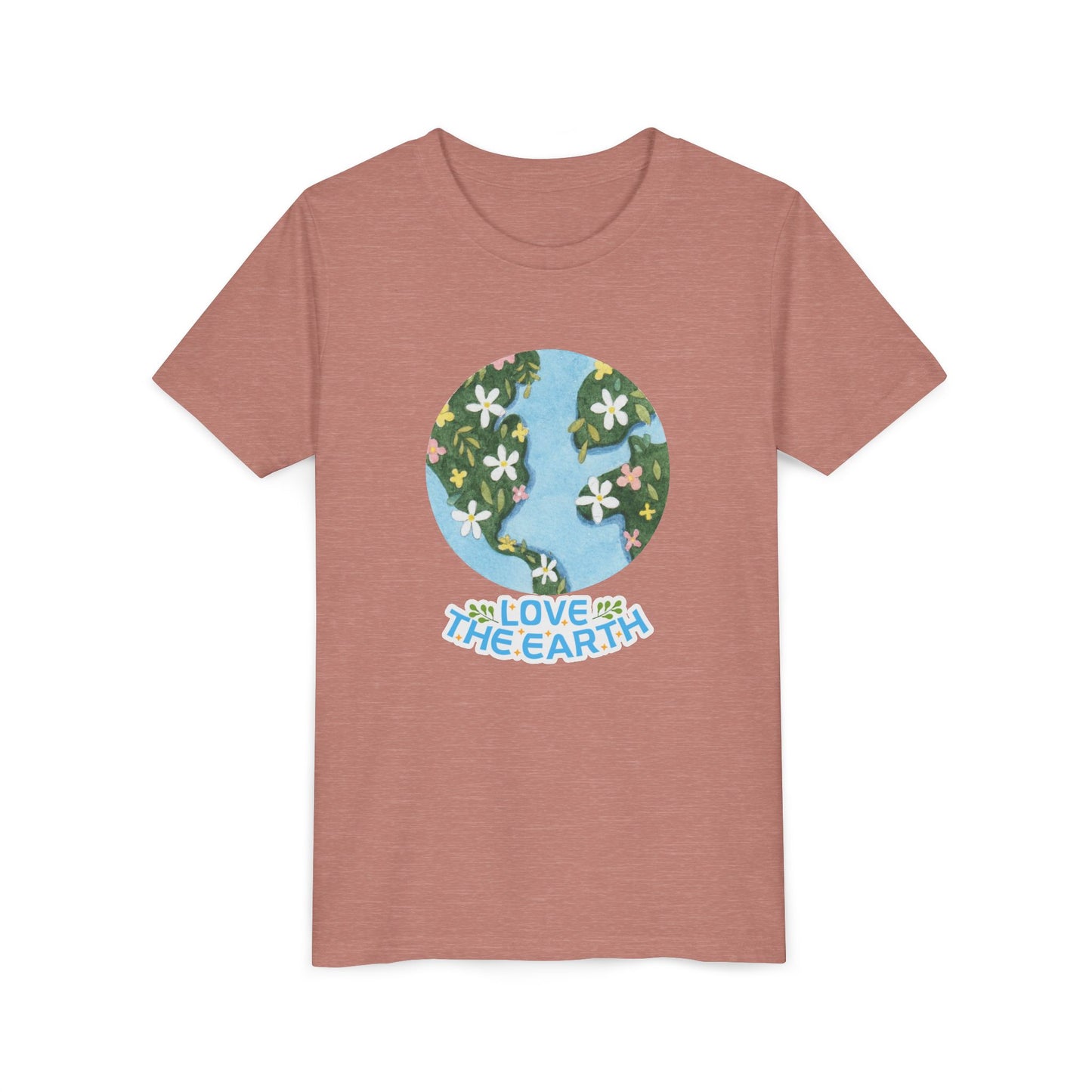 Youth Tee — Love the Earth- Floral Globe Eco Shirt