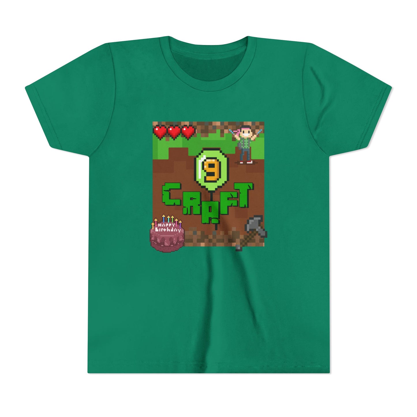 Minecraft-Style '9 Craft' Kids Tee — Birthday Gamer Shirt