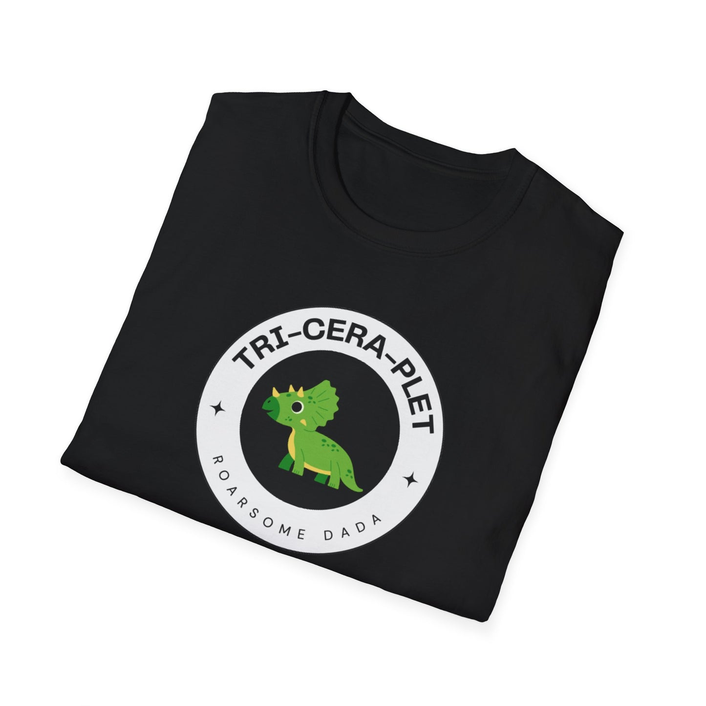 'Tri-Cera-Plet- Roarsome Dada"-Dinosaur Theme- Family Matching Set for Triplets and their Parents