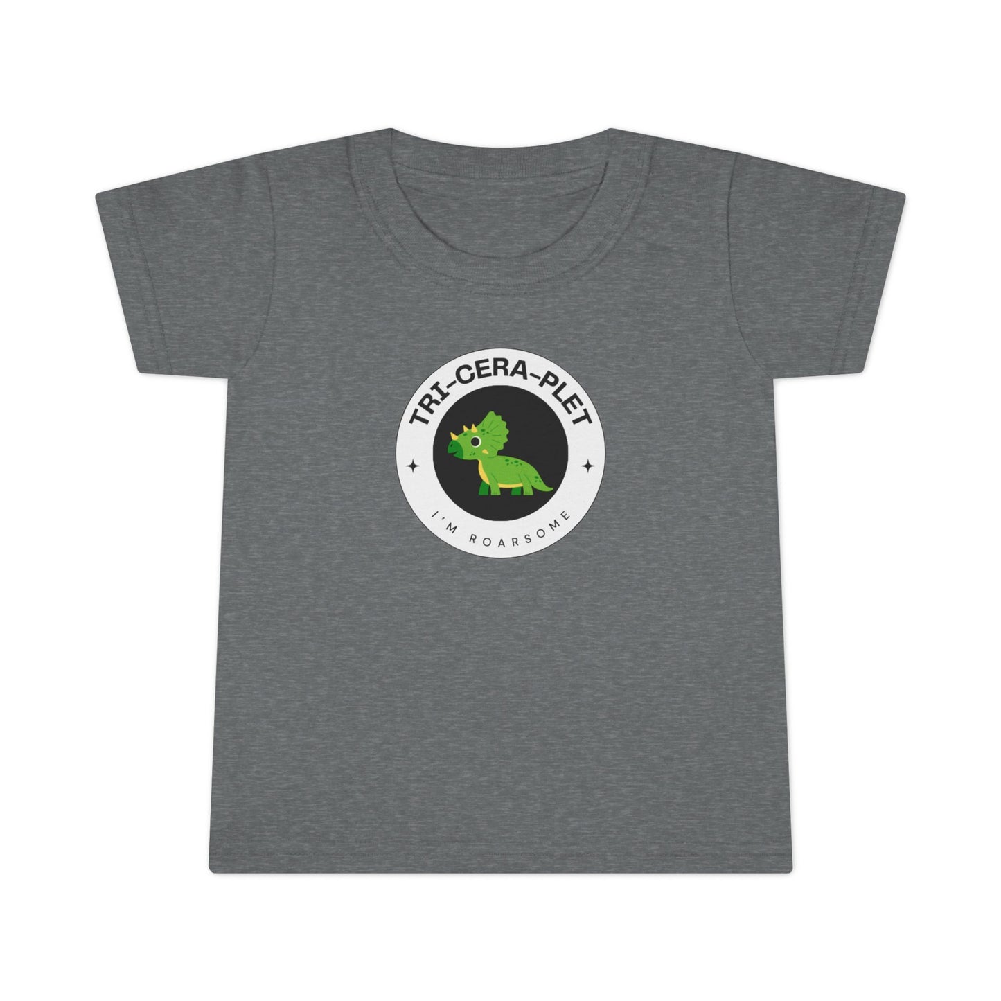 Tri-cera-plet: I'm Roarsome! Triplet Toddler Dinosaur T-shirt – (Ages 2-6 Years)