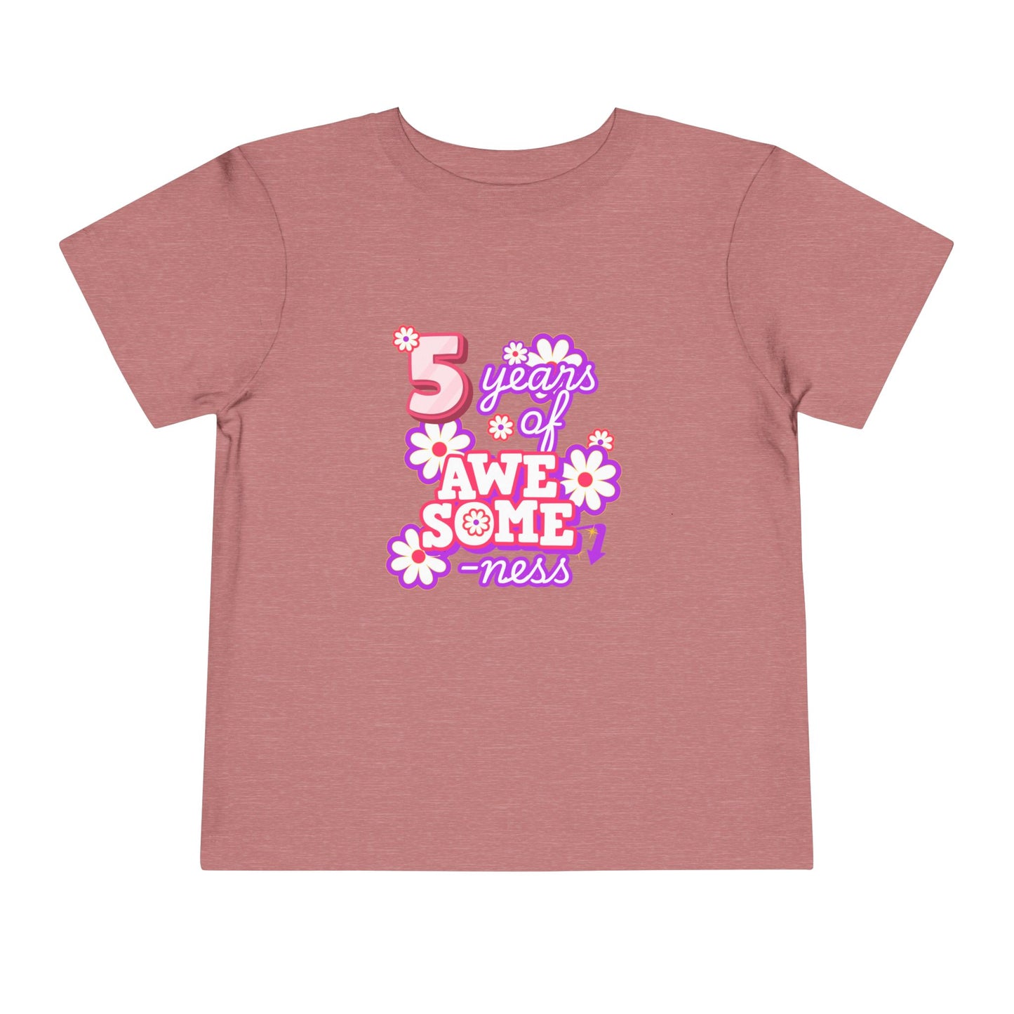 5th Birthday Tee — "5 Years of Awesomeness" Birthday Shirt (Girls)