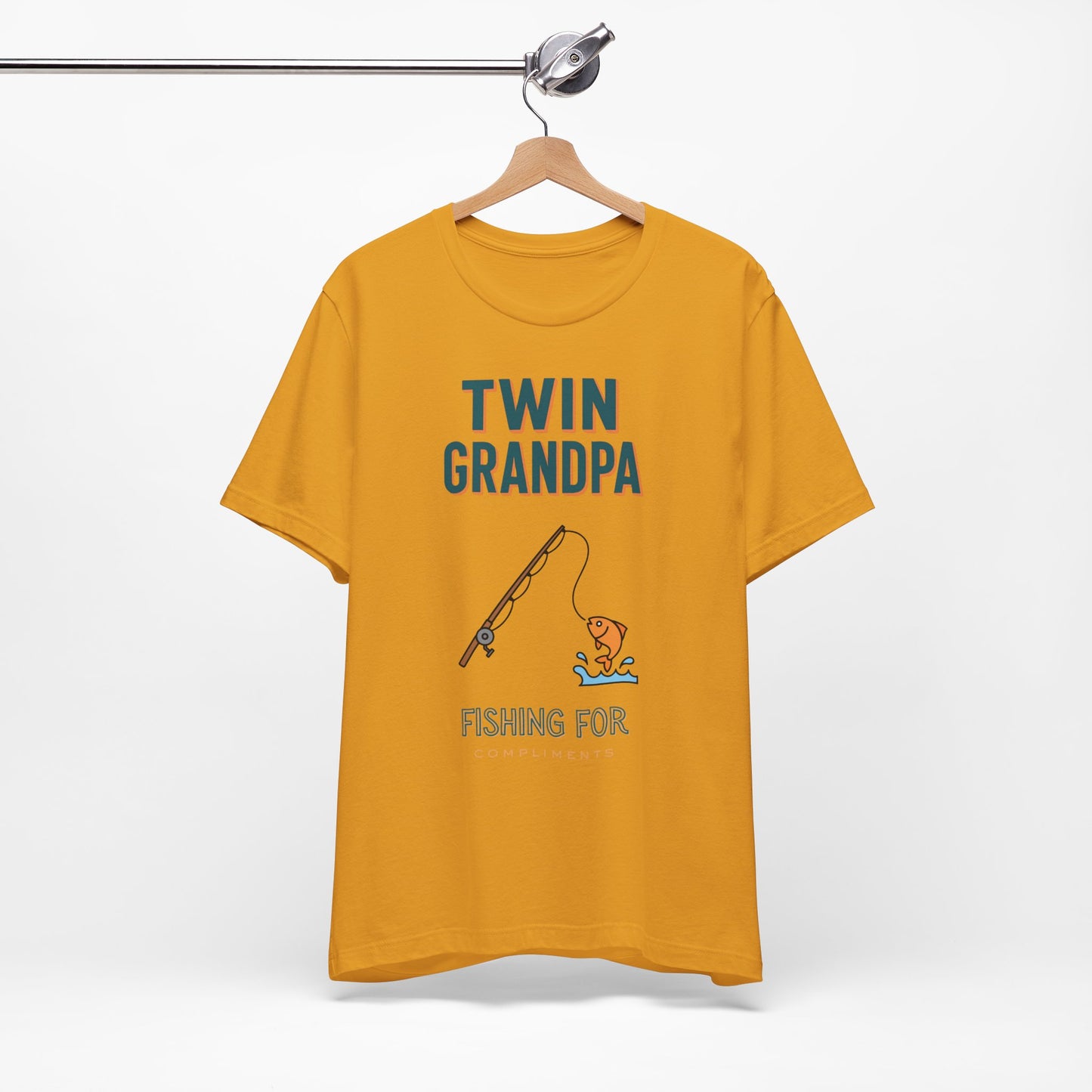 Twin Grandpa Fishing Tee — "Fishing For compliments" Grandfather Gift