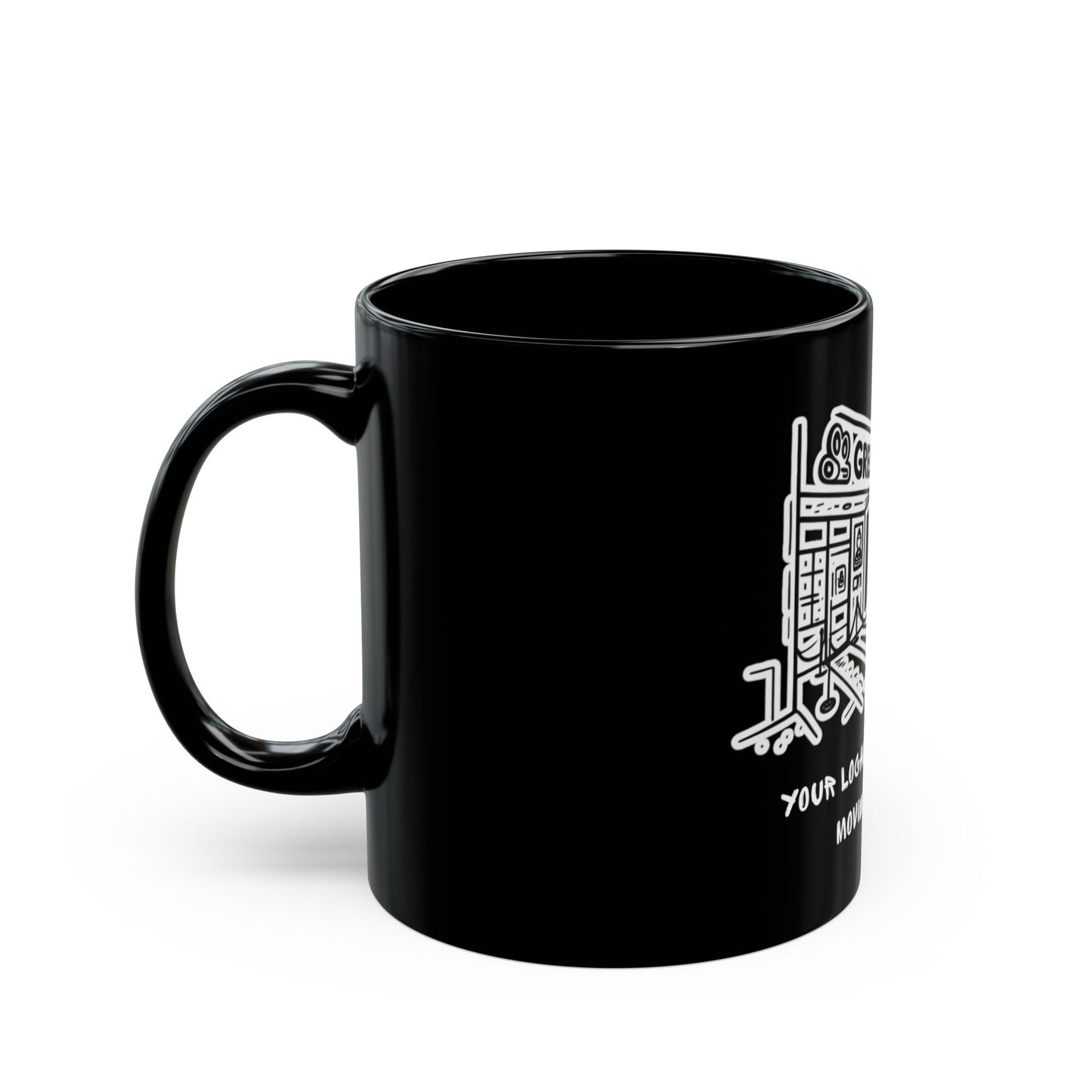 Cinema Mug — 'Green Light Cinema: Your Local Independent Movie Theatre' Black Coffee Cup (11oz & 15oz)