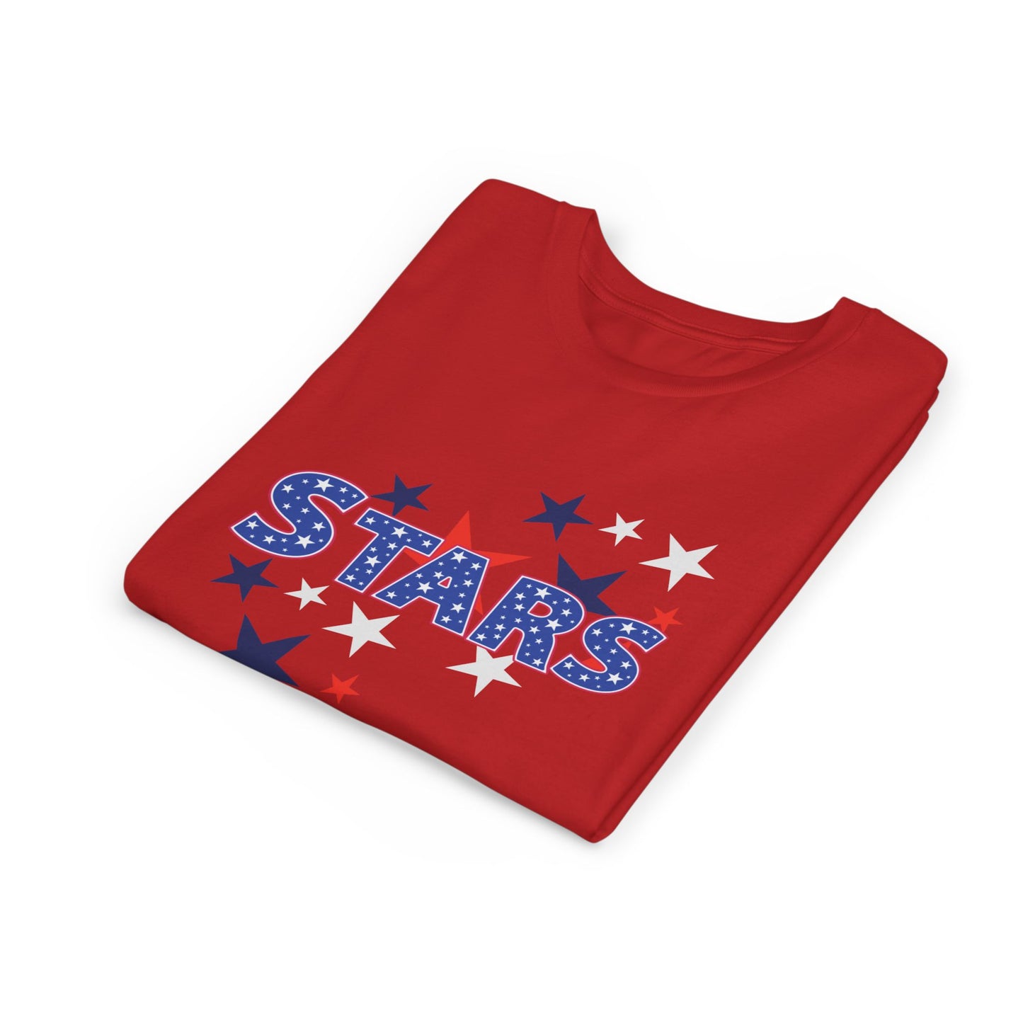 4th July -Youth Stars Tee - Patriotic Red White Blue Kids Shirt
