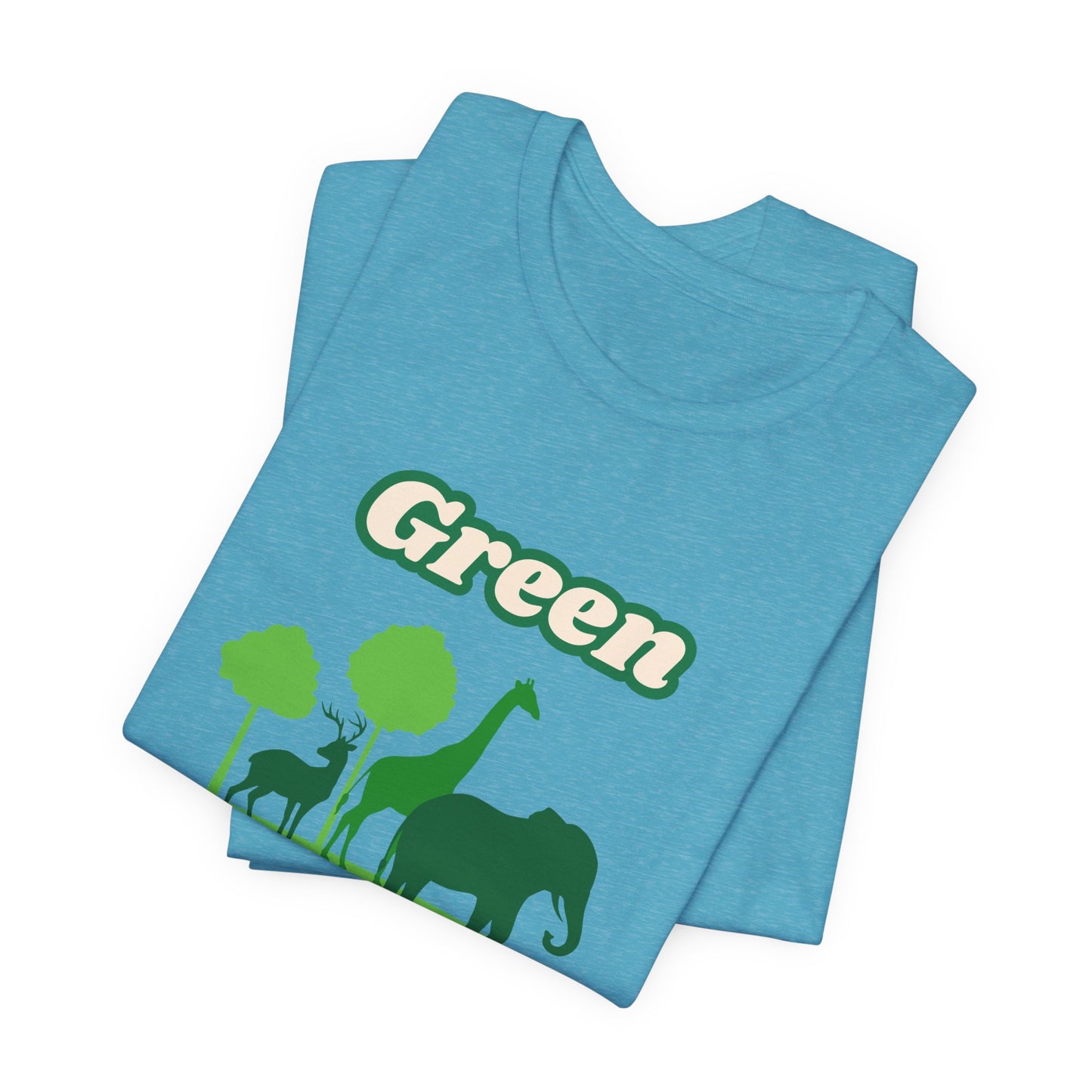 Green Mens Wildlife Conservation T-Shirt — "Green is the New Black" Eco Tee