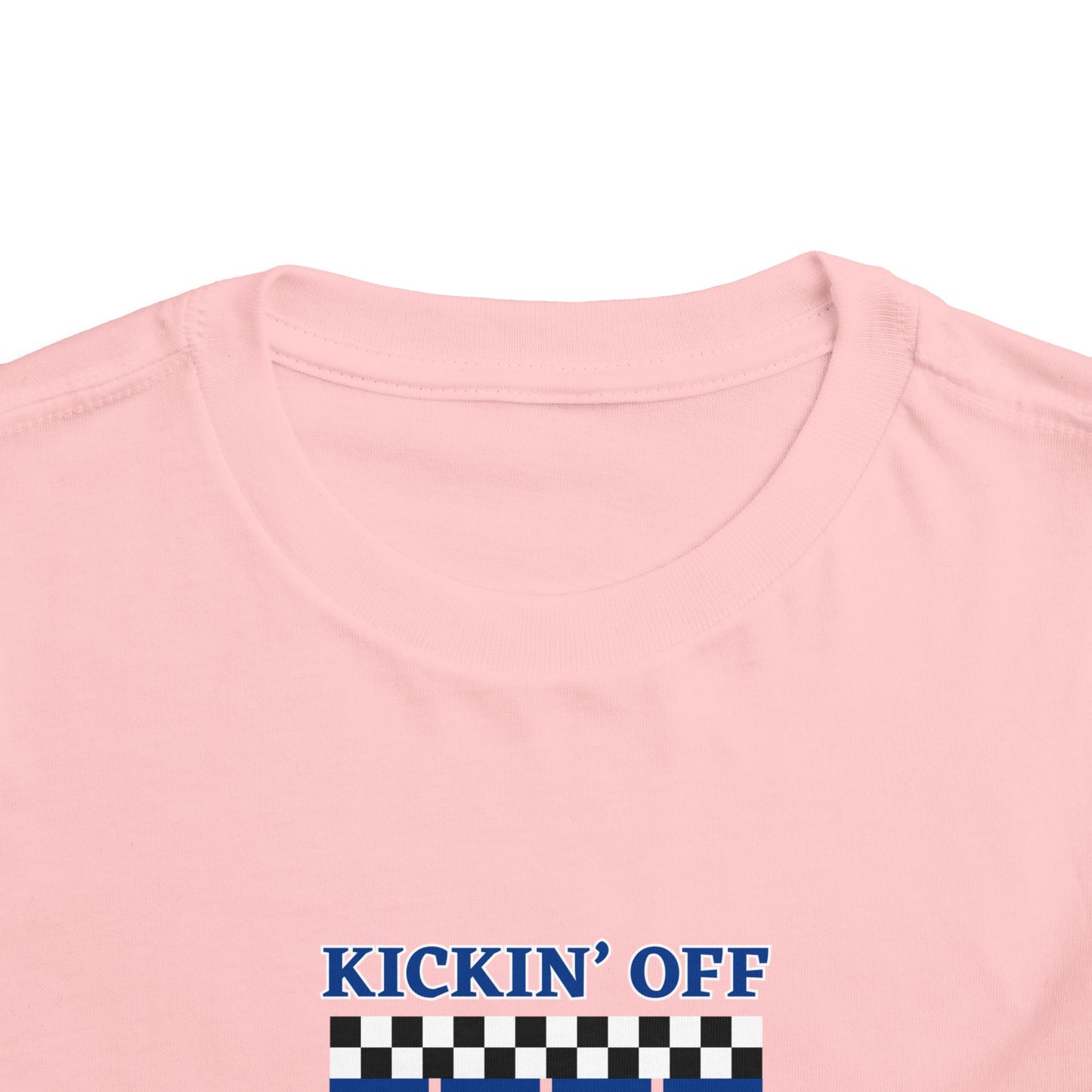 Kickin' Off Three Years Toddler Boy Tee — Soccer Third Birthday Shirt