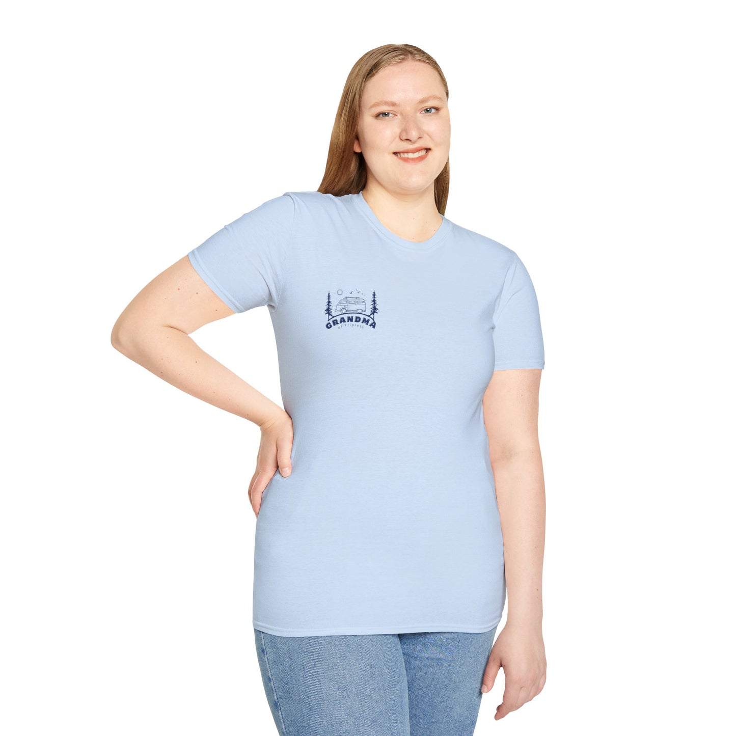 Grandma of Triplets - Camper Van Graphic-Front and Back Design