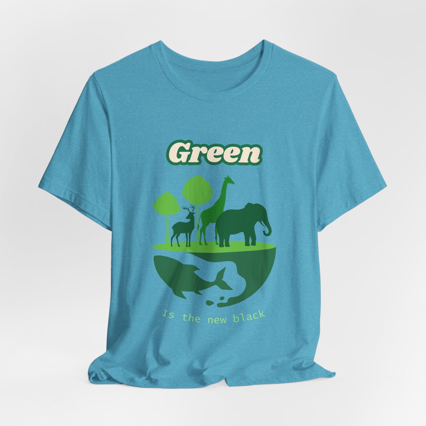 Green Mens Wildlife Conservation T-Shirt — "Green is the New Black" Eco Tee