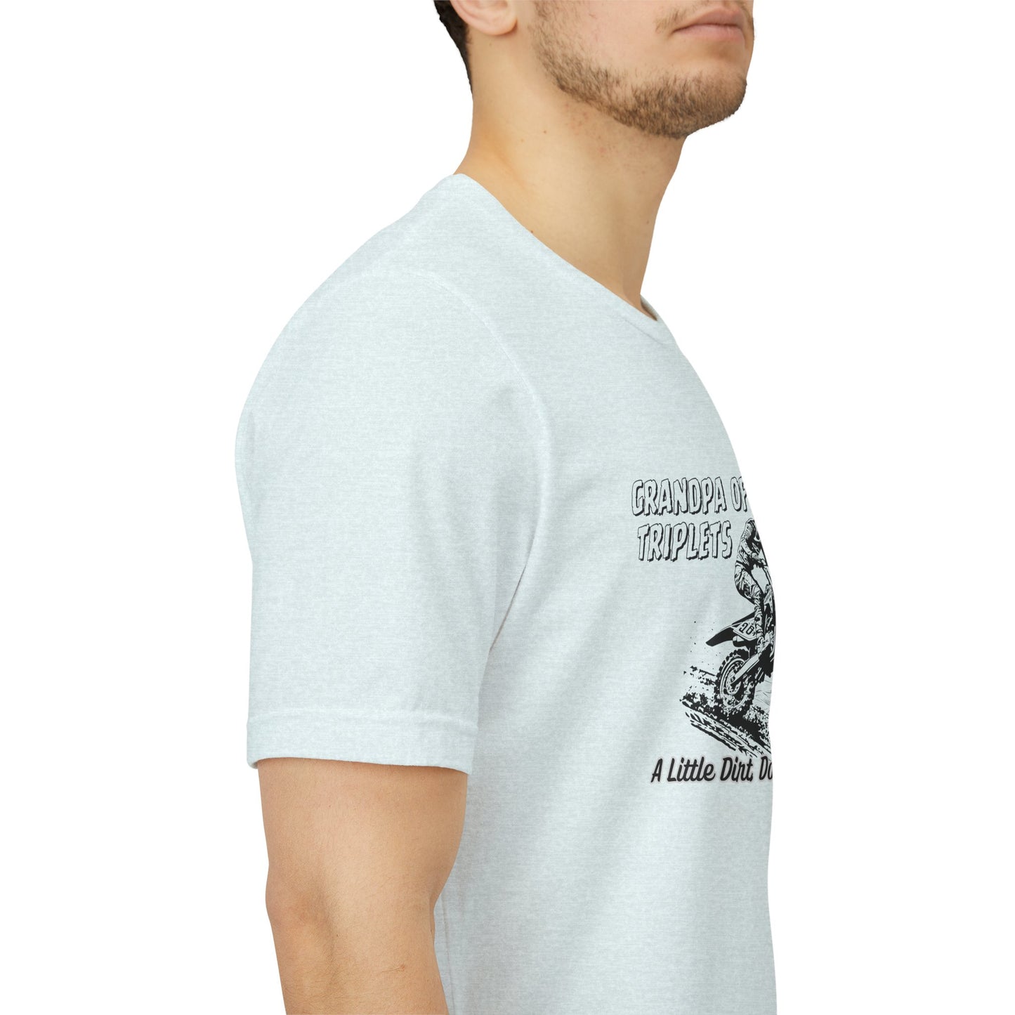 Grandpa of Triplets – “A Little Dirt Doesn’t Hurt” Motorbike T‑Shirt