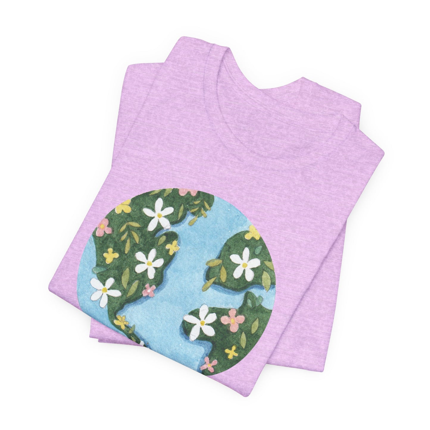 Love The Earth Floral Globe Tee — Eco-Friendly Earth Day T-Shirt