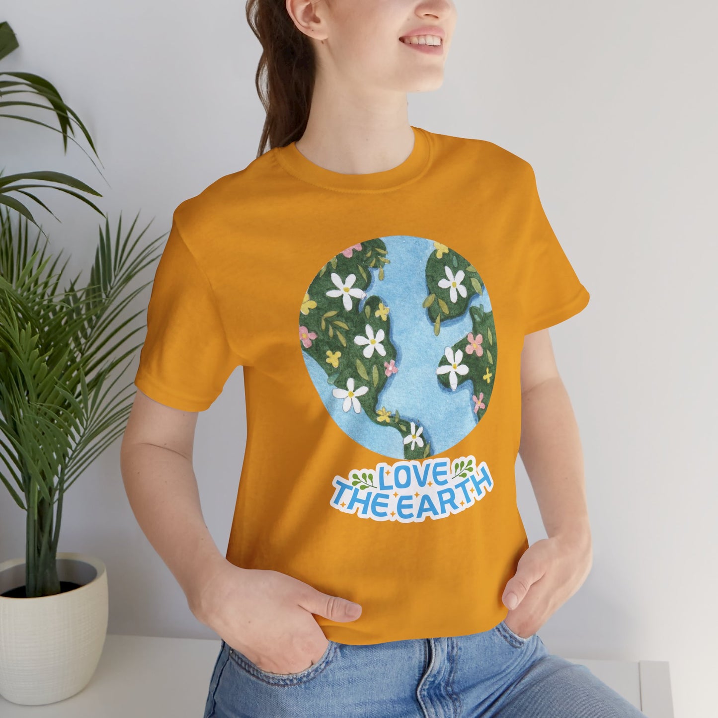 Love The Earth Floral Globe Tee — Eco-Friendly Earth Day T-Shirt