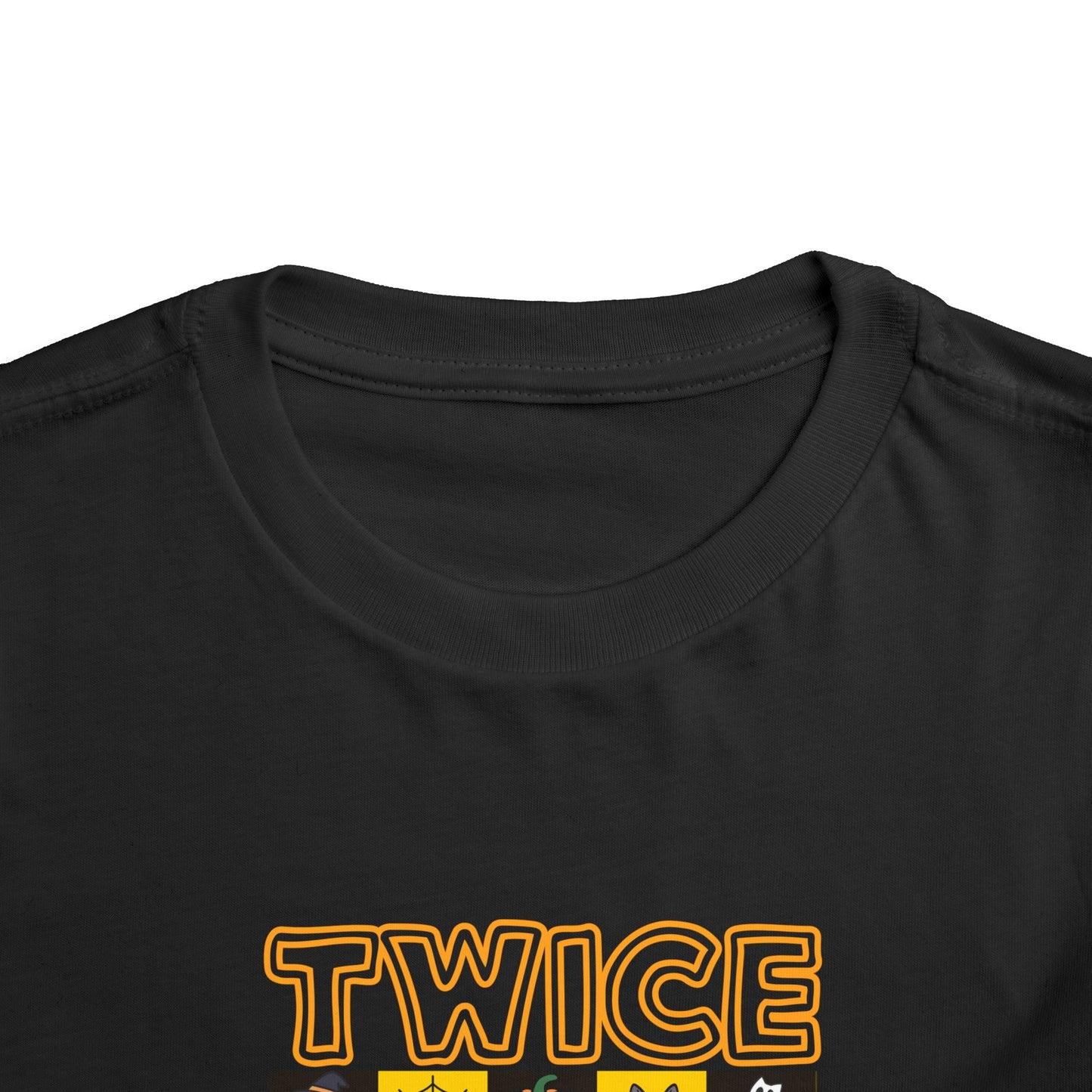 Twin Toddler Halloween Shirt — "Twice As Nice" Cute Character Grid Graphic (2 to 5 years)