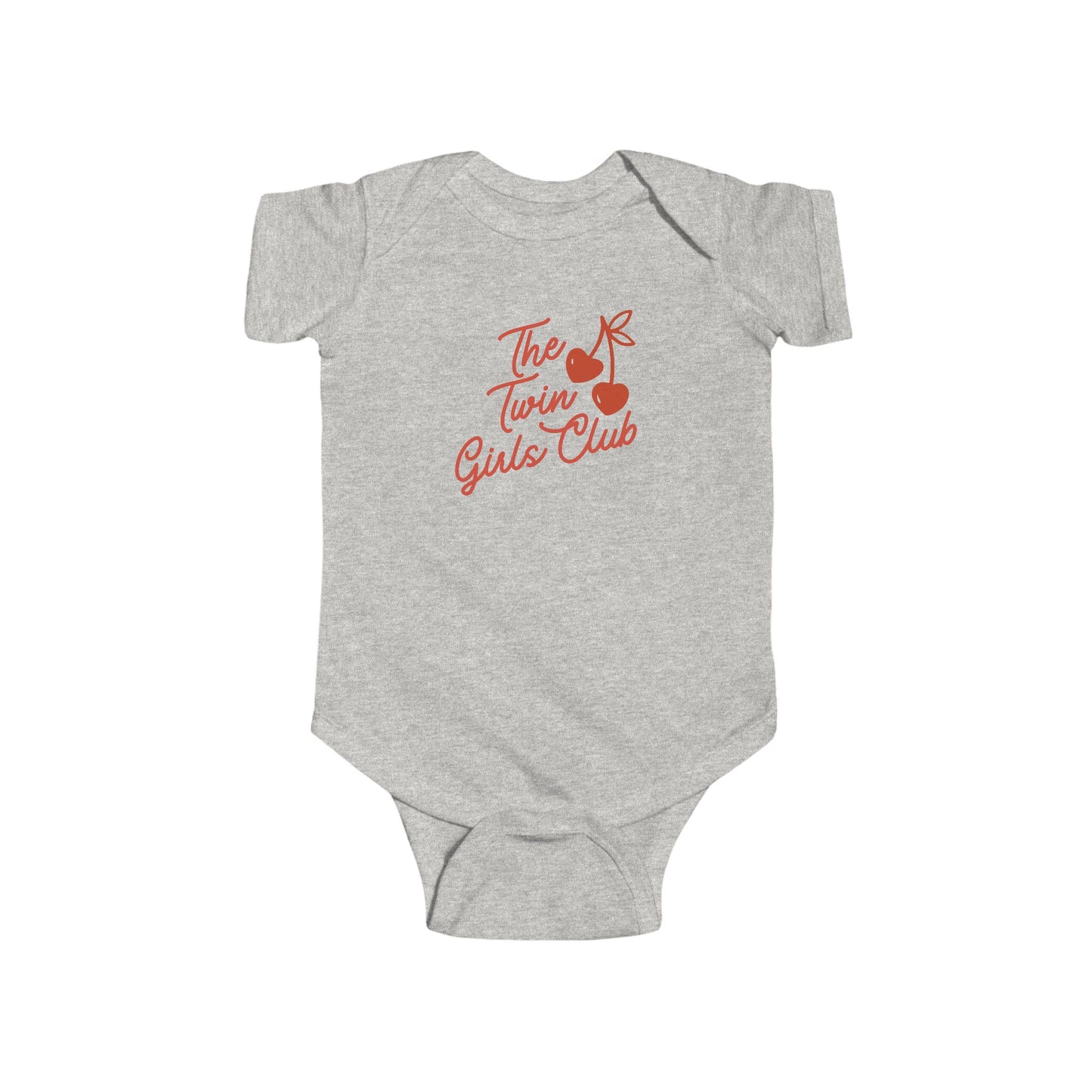 The Twin Girls Club Baby Bodysuit — Cute Cherry Graphic Infant Onesie