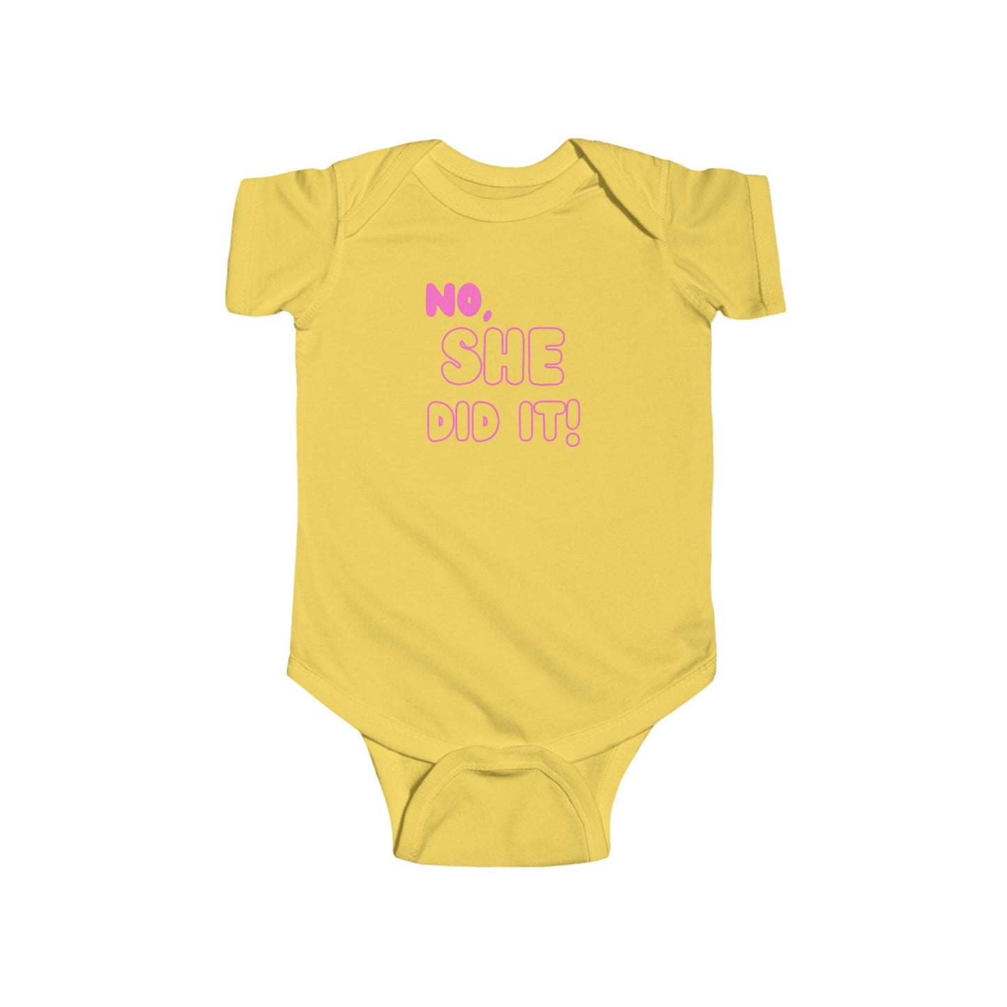 Twin Bodysuit – "No, She Did It!" – Fun Infant Outfit for New Parents