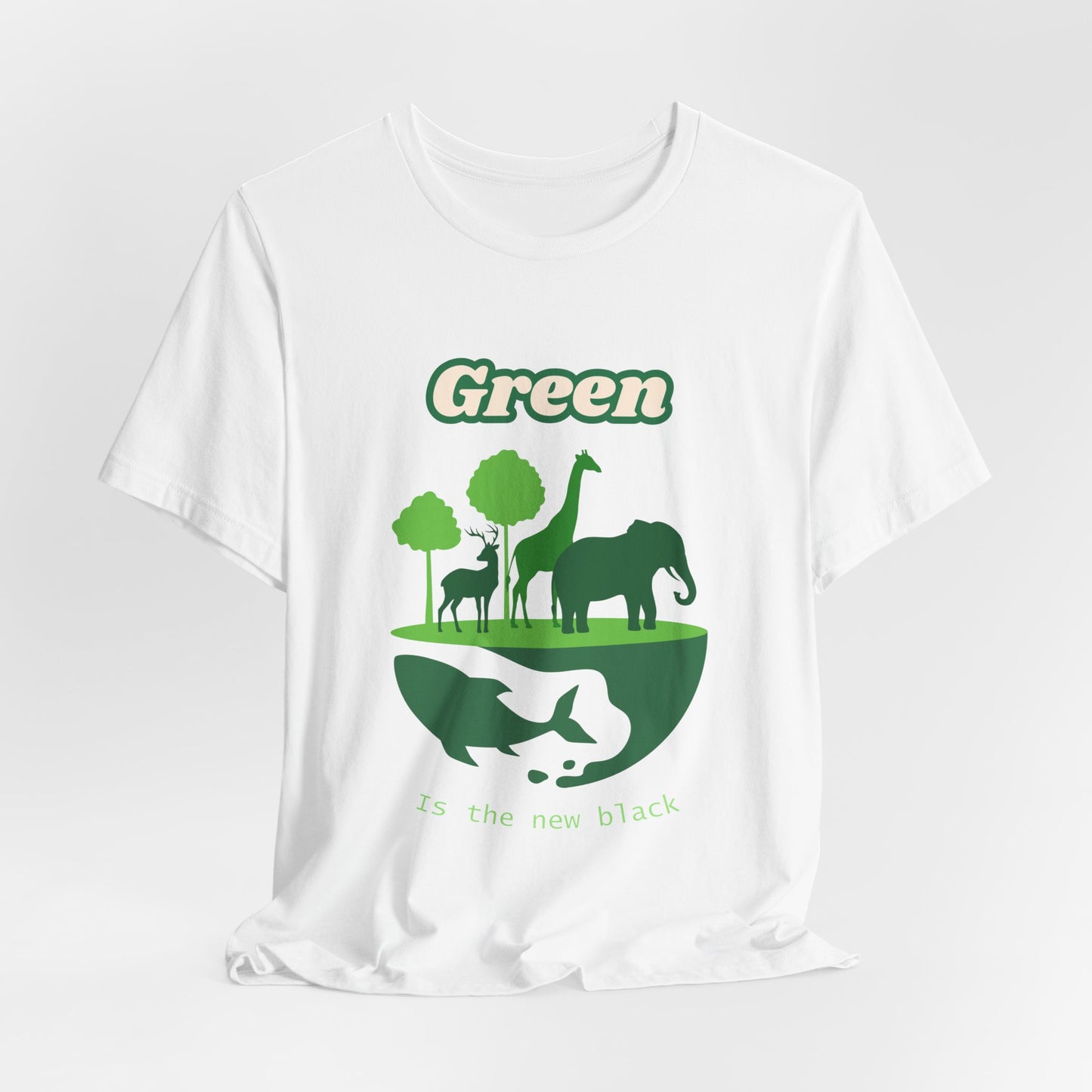 Green Mens Wildlife Conservation T-Shirt — "Green is the New Black" Eco Tee