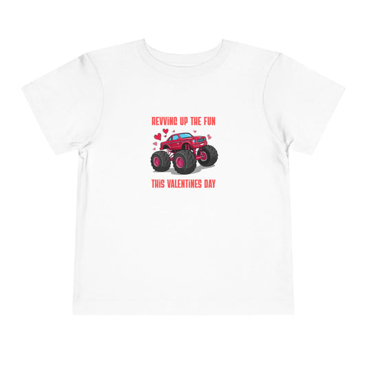 Valentine Monster Truck Toddler Tee — "Revving Up the Fun This Valentine’s Day"