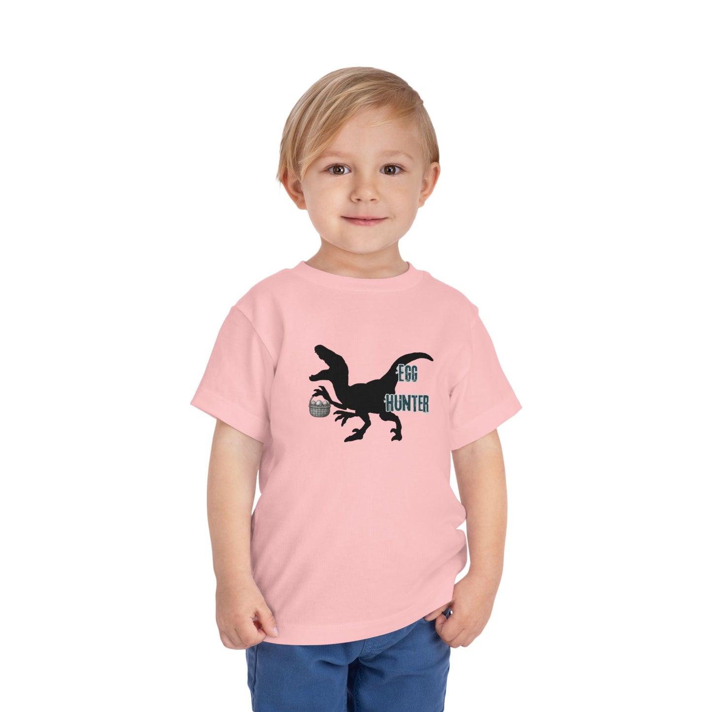 kids 2-5 years Tee — "Egg Hunter" Dinosaur Easter Shirt