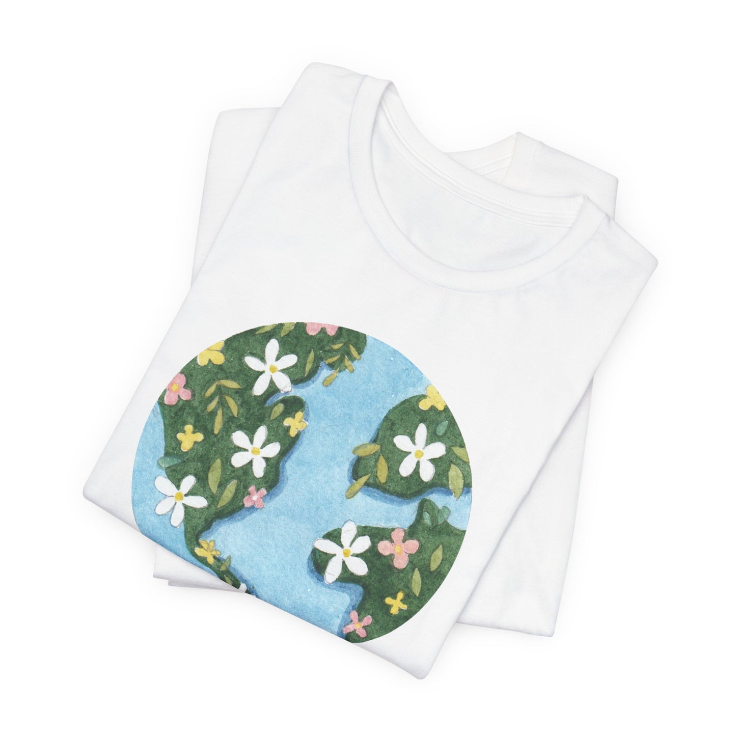 Love The Earth Floral Globe Tee — Eco-Friendly Earth Day T-Shirt